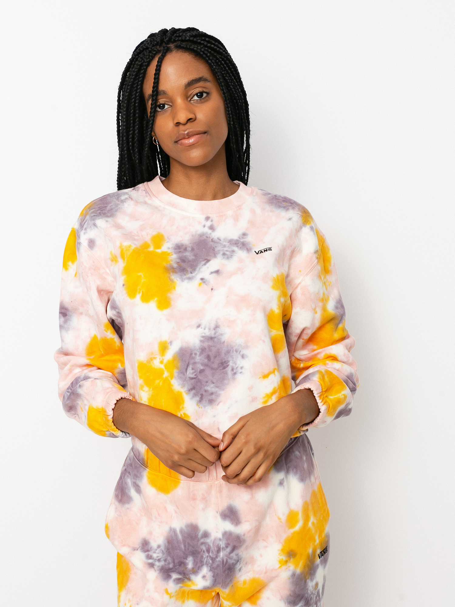 Bluza Vans Grunge Wash Crop Crew Wmn (purple dove)