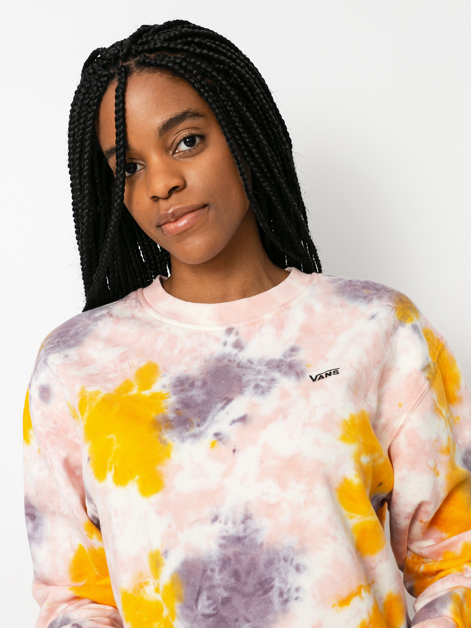 Bluza Vans Grunge Wash Crop Crew Wmn (purple dove)