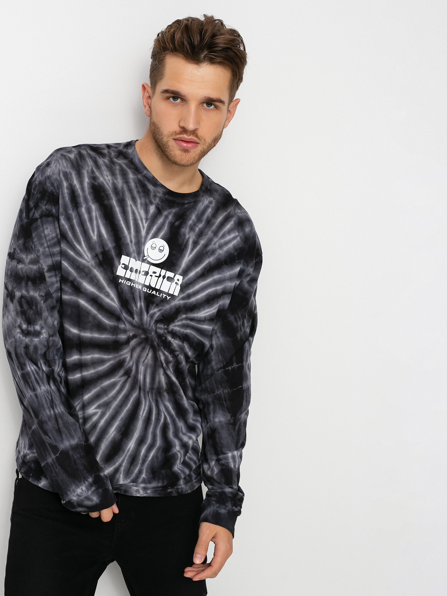 Longsleeve Emerica Roll With Tiedye (black)