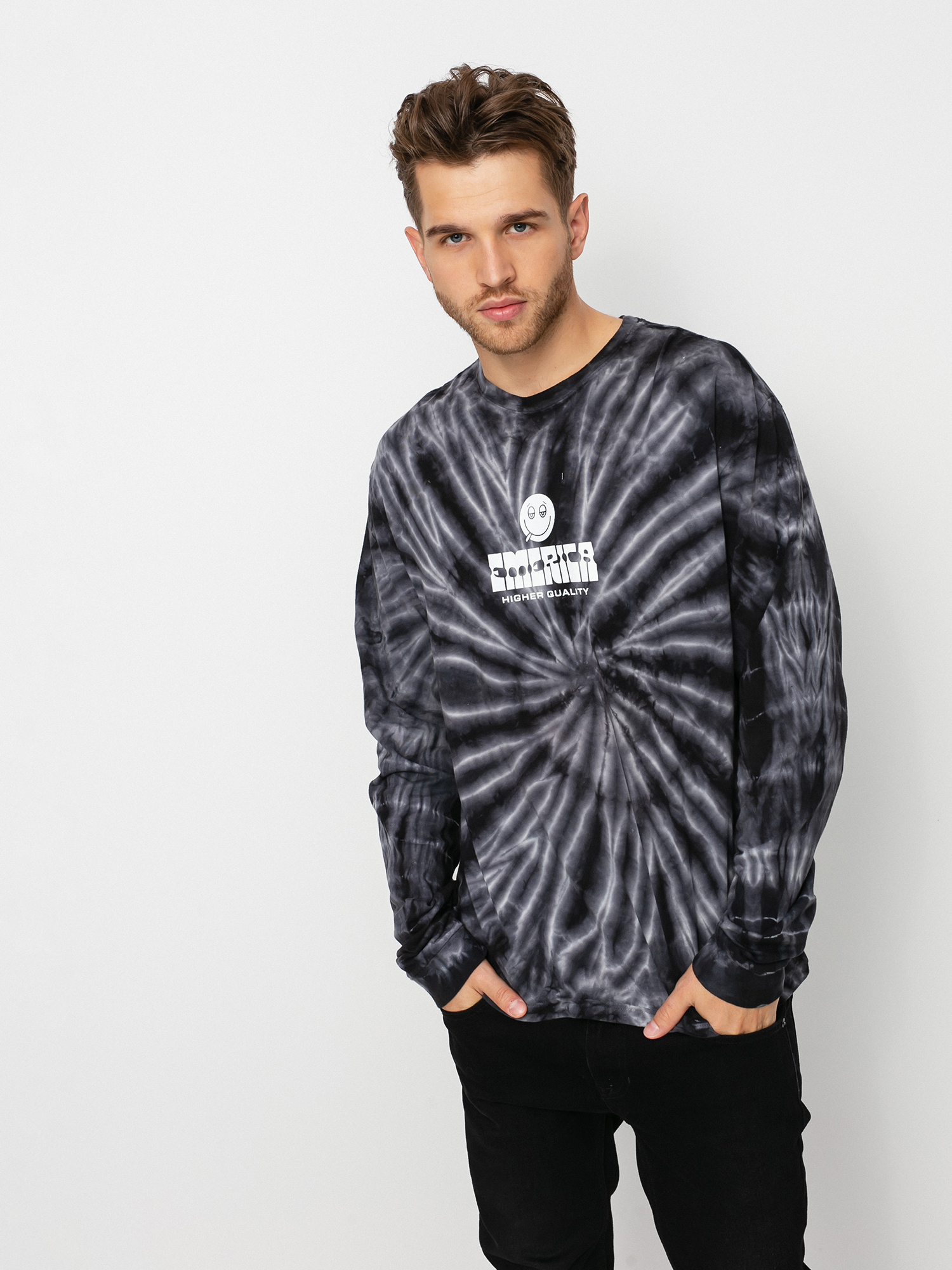 Longsleeve Emerica Roll With Tiedye (black)