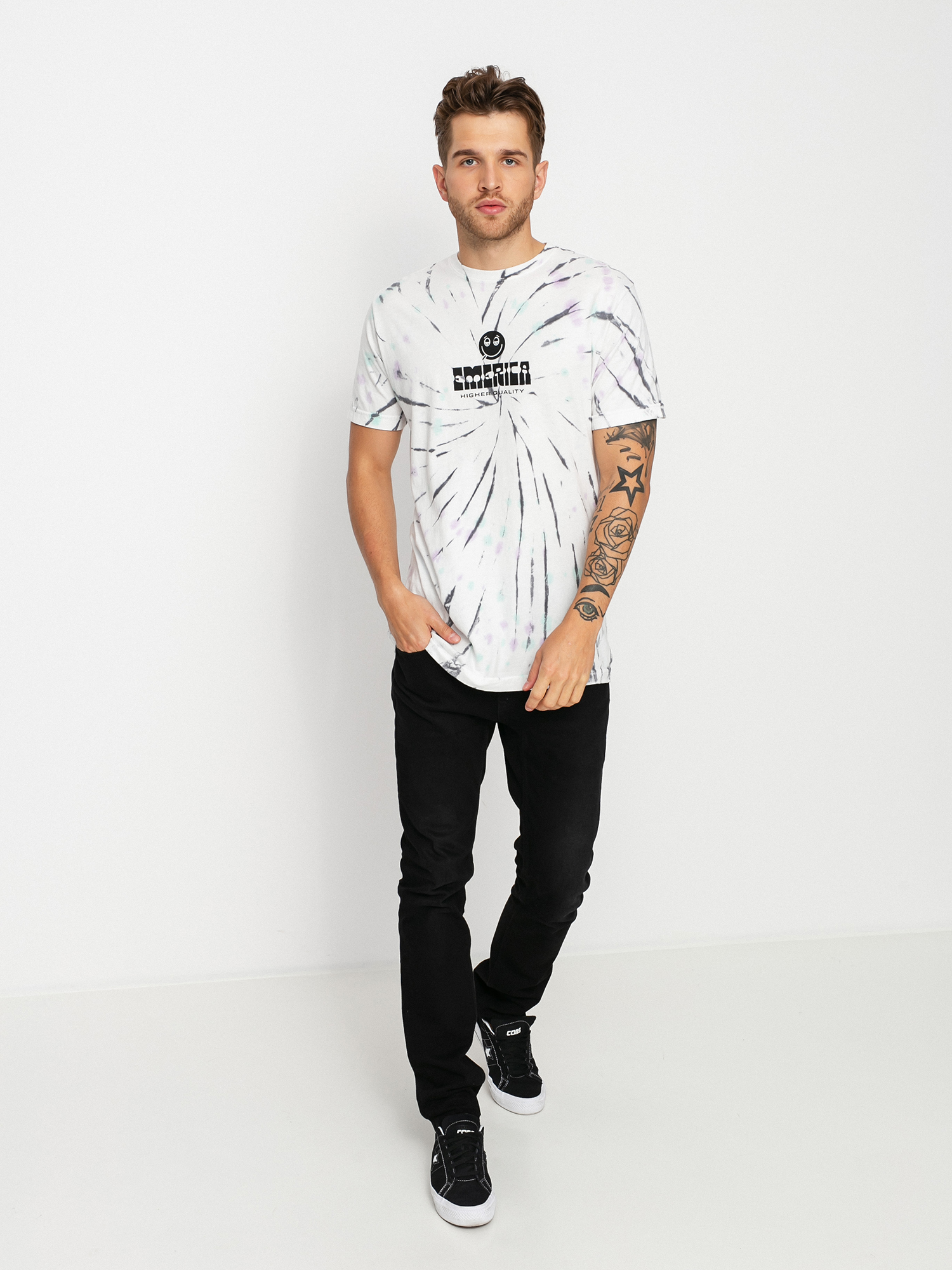 T-shirt Emerica Roll With Tiedye (white/blue/green)