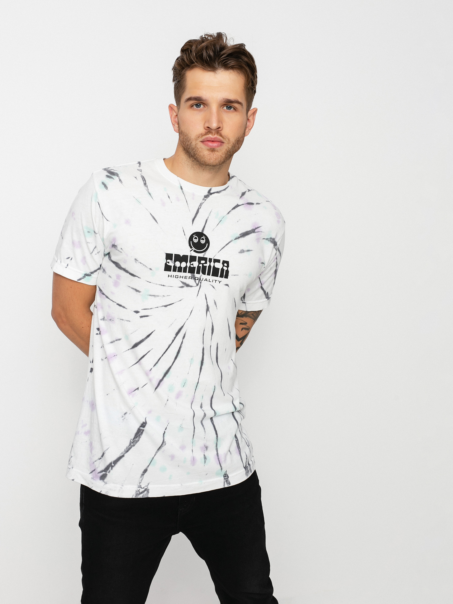 T-shirt Emerica Roll With Tiedye (white/blue/green)