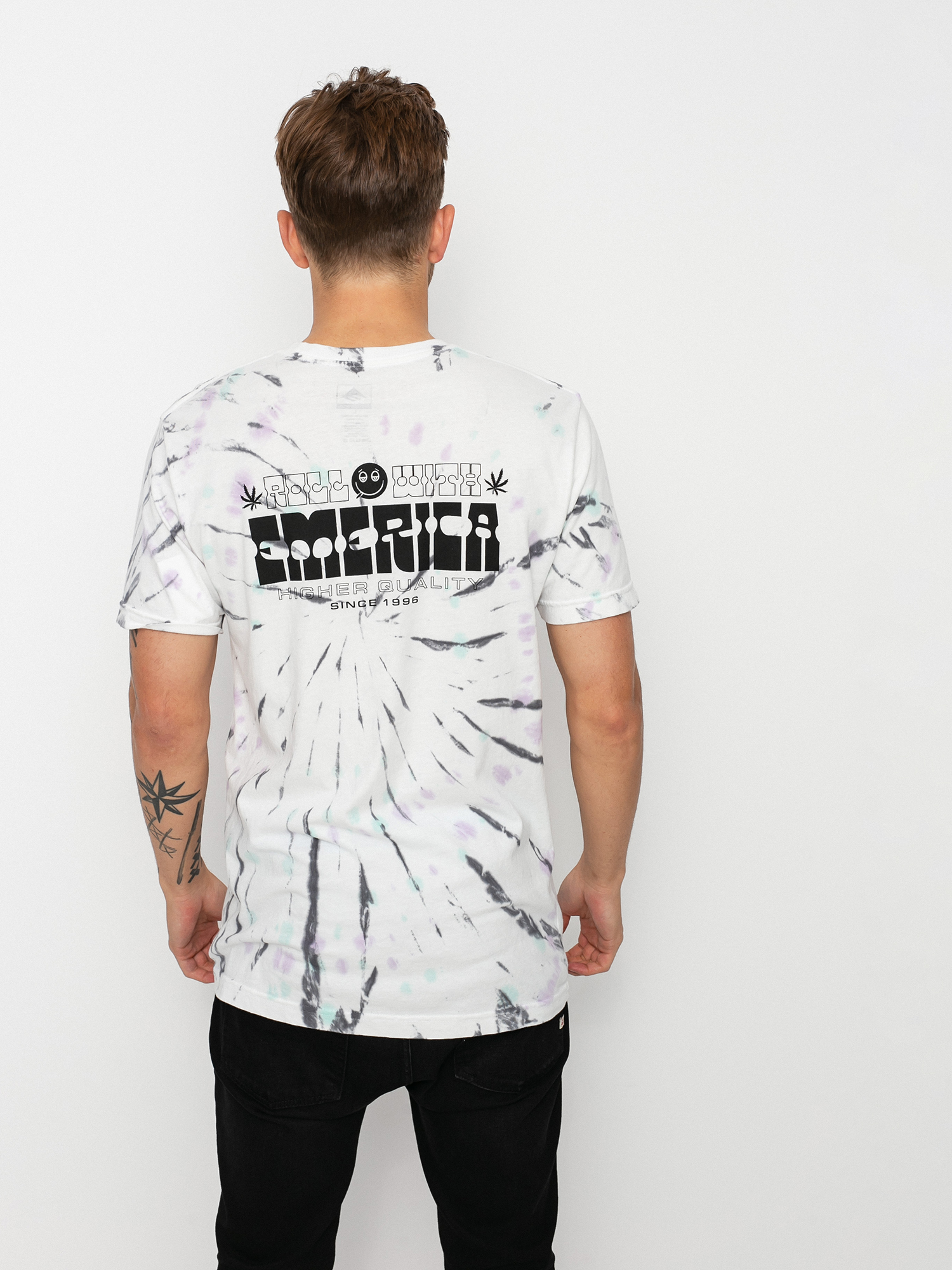 T-shirt Emerica Roll With Tiedye (white/blue/green)