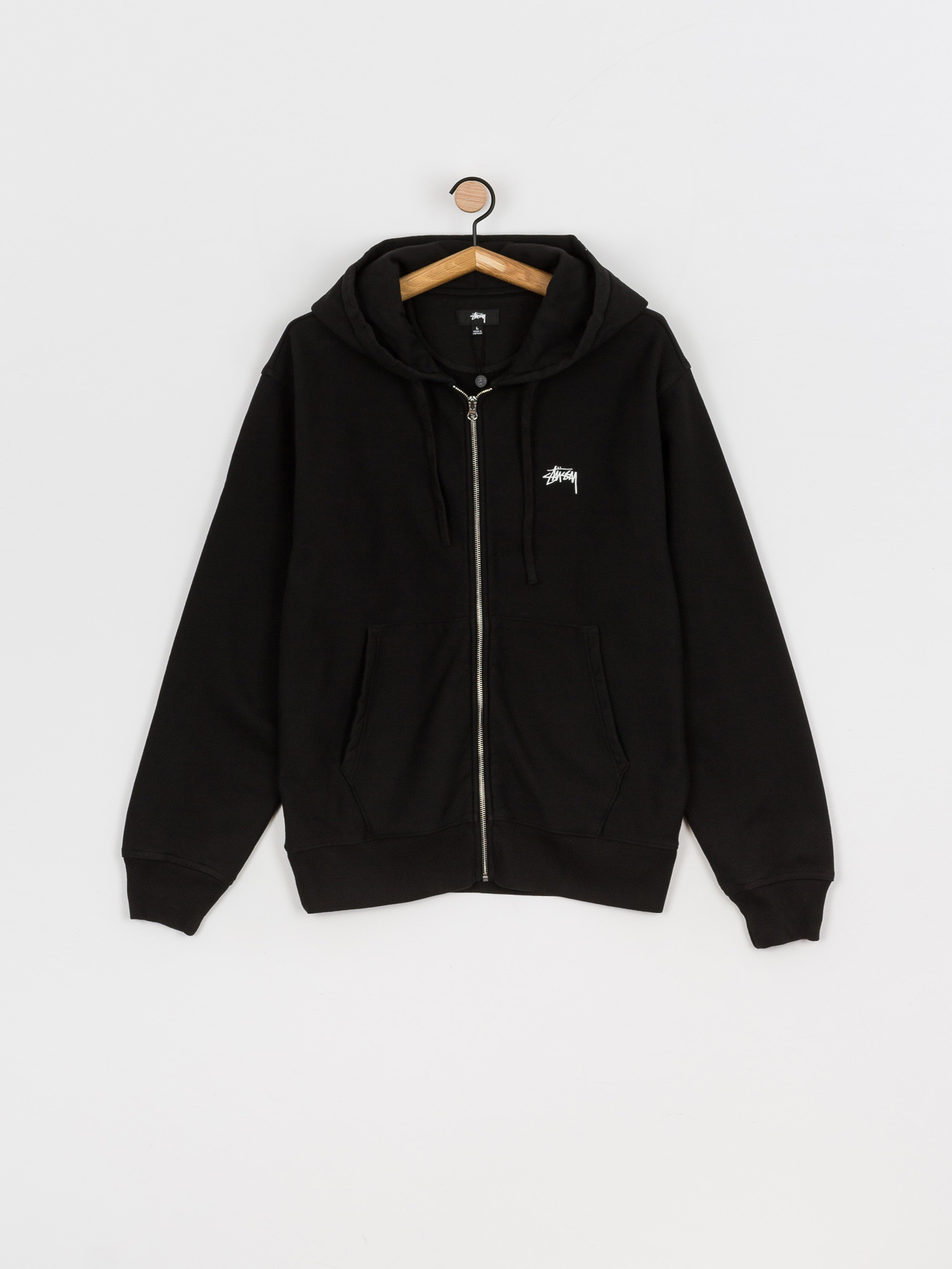 Bluza z kapturem Stussy Stock Logo ZHD (black)