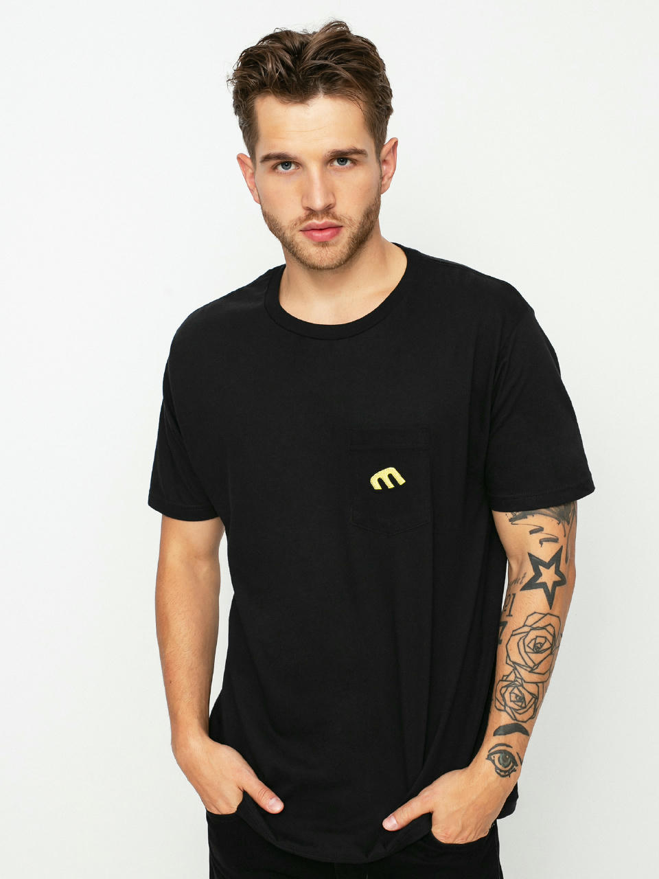 T-shirt Etnies Style E Pocket (black/yellow)