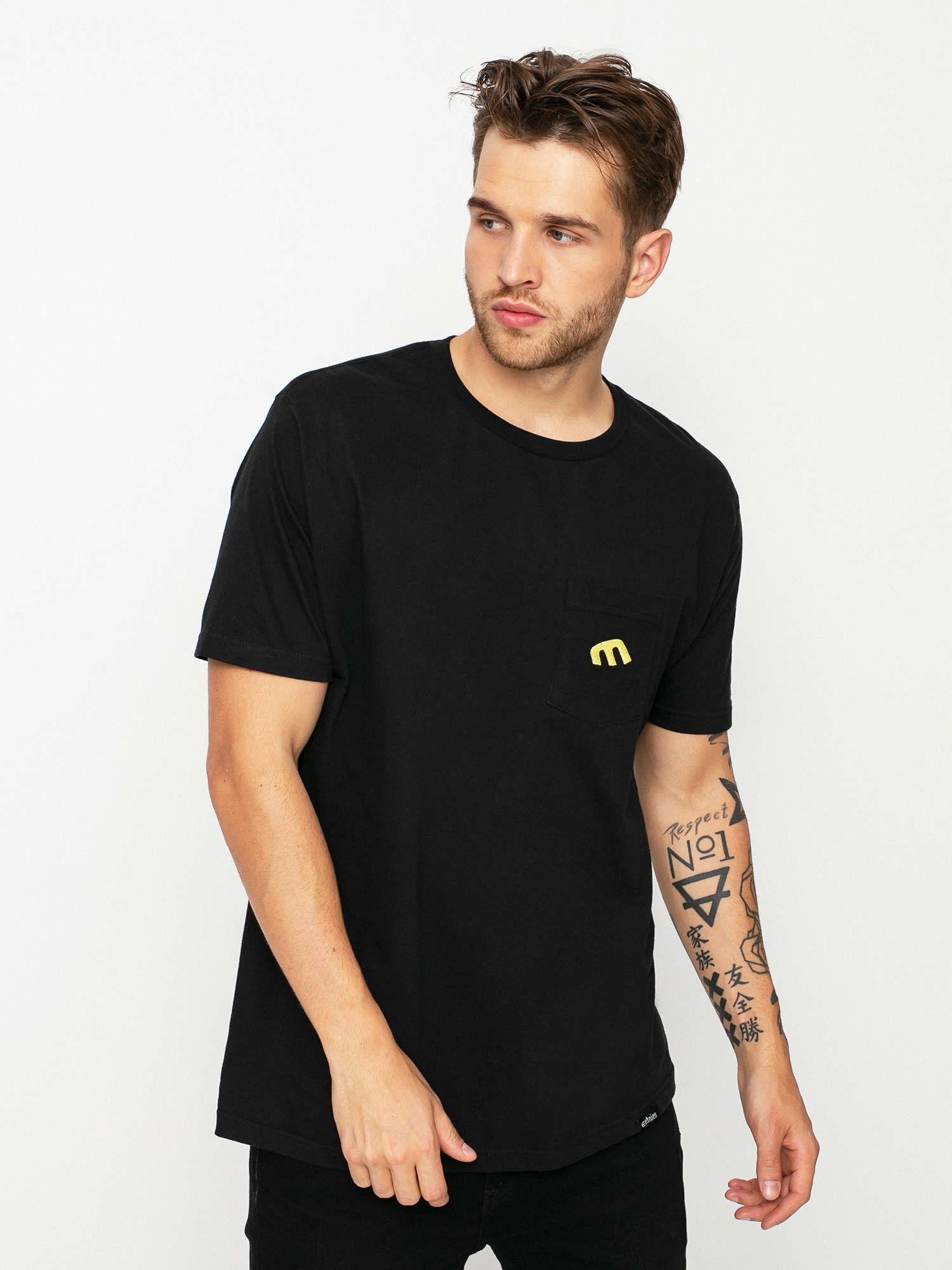 T-shirt Etnies Style E Pocket (black/yellow)