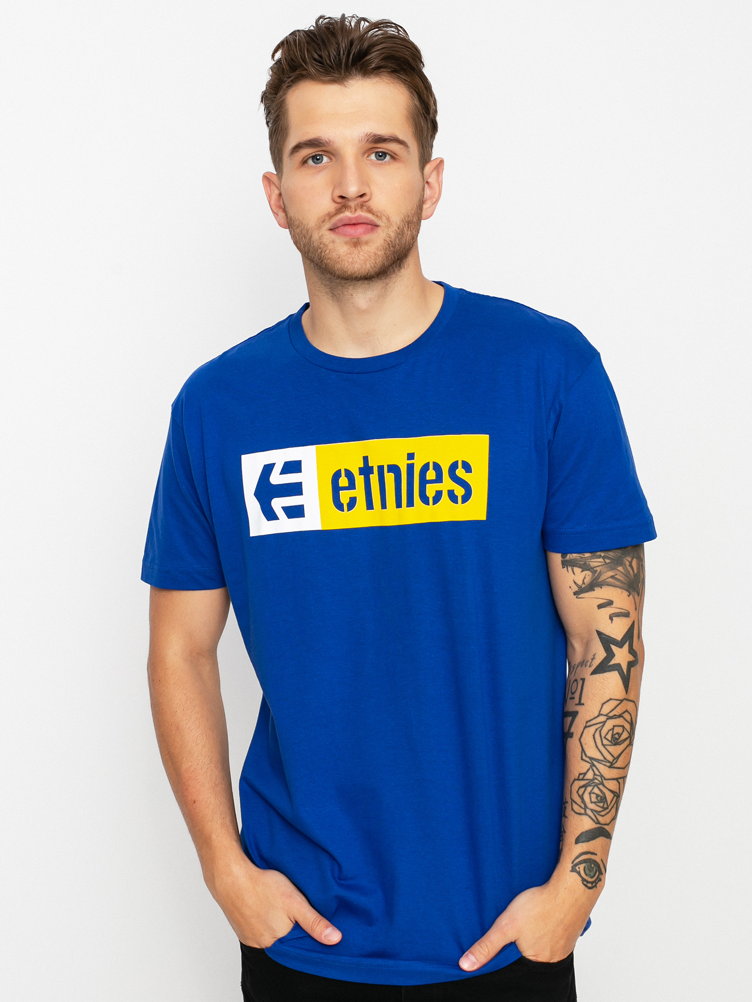 T-shirt Etnies New Box (royal/orange/white)