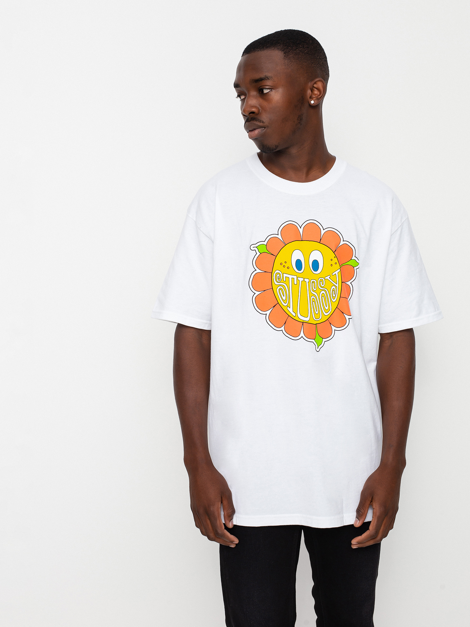 T-shirt Stussy Happy Flower (white)