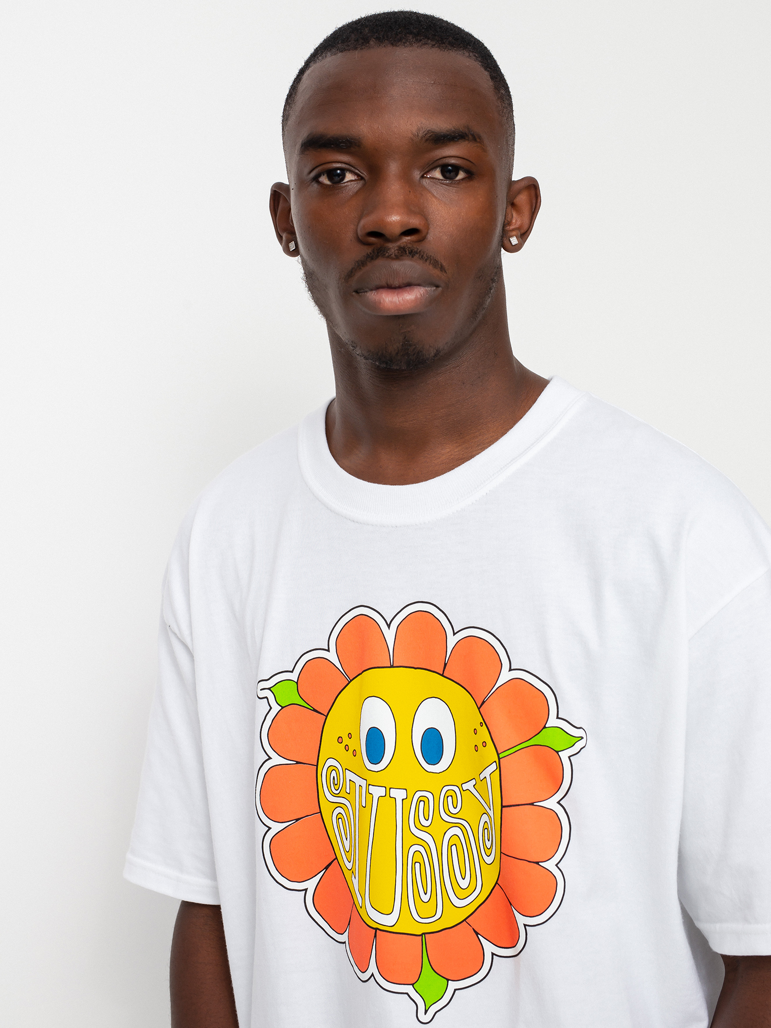 T-shirt Stussy Happy Flower (white)