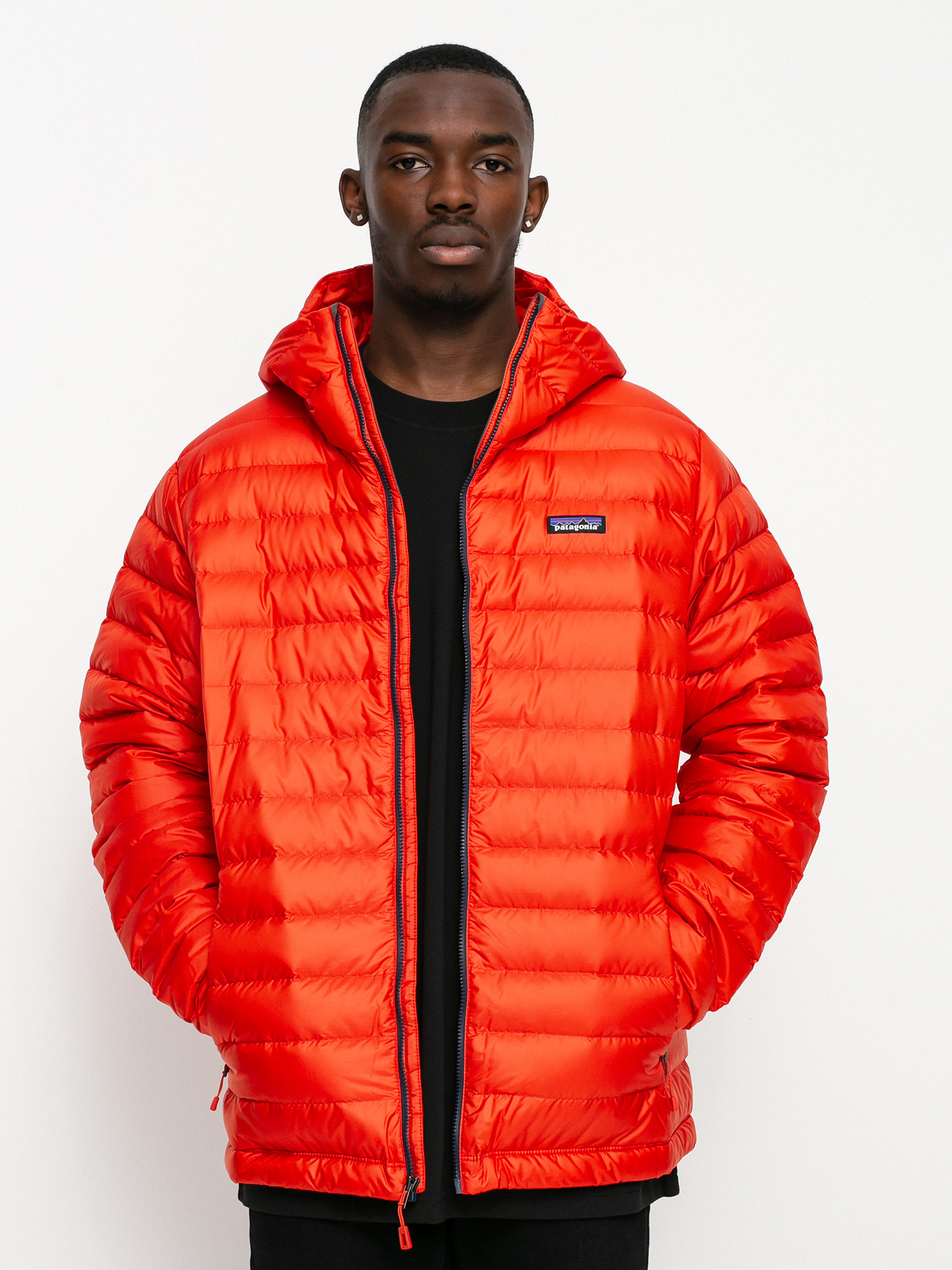 patagonia down sweater hoody orange