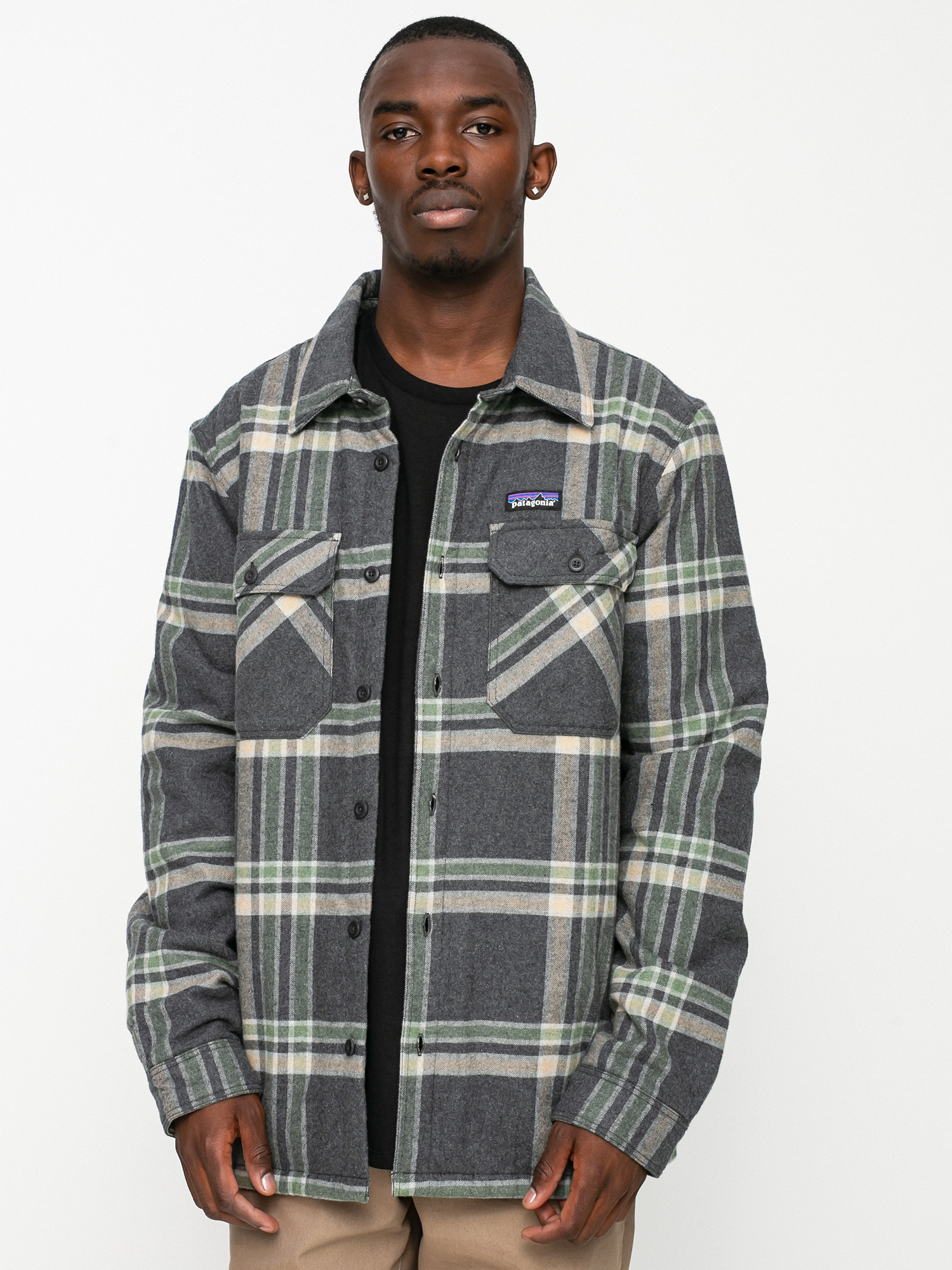 Kurtka Patagonia Insulated Organic Cotton Fjord Flannel (growlers plaid/ink black)