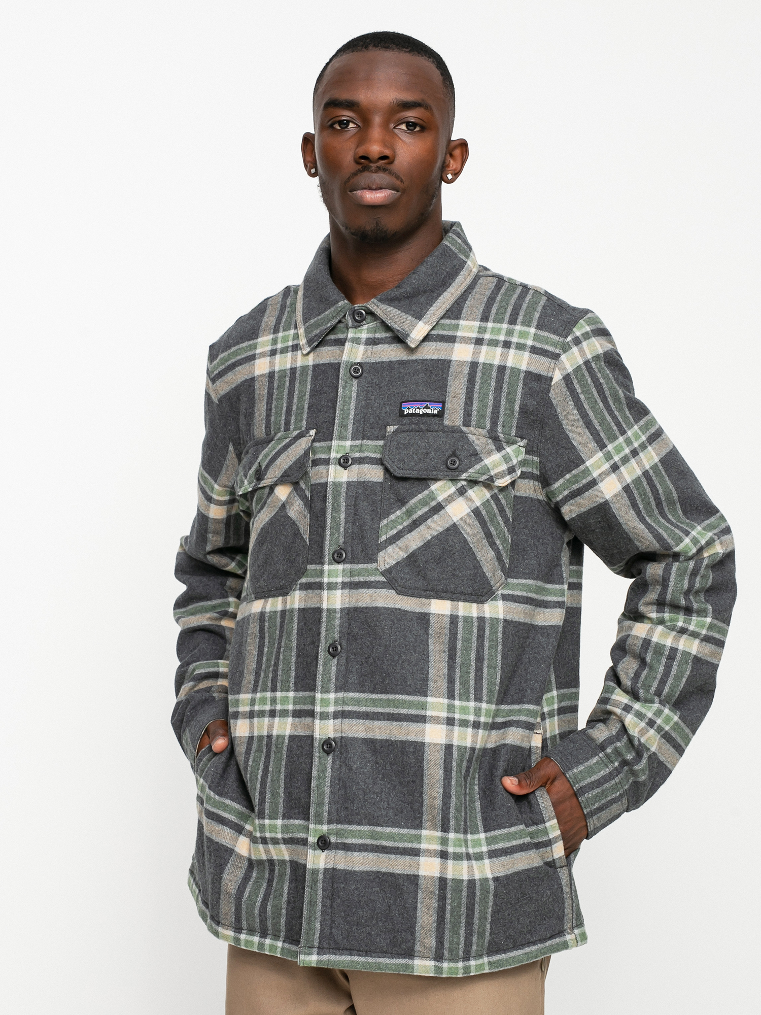 Kurtka Patagonia Insulated Organic Cotton Fjord Flannel (growlers plaid/ink black)