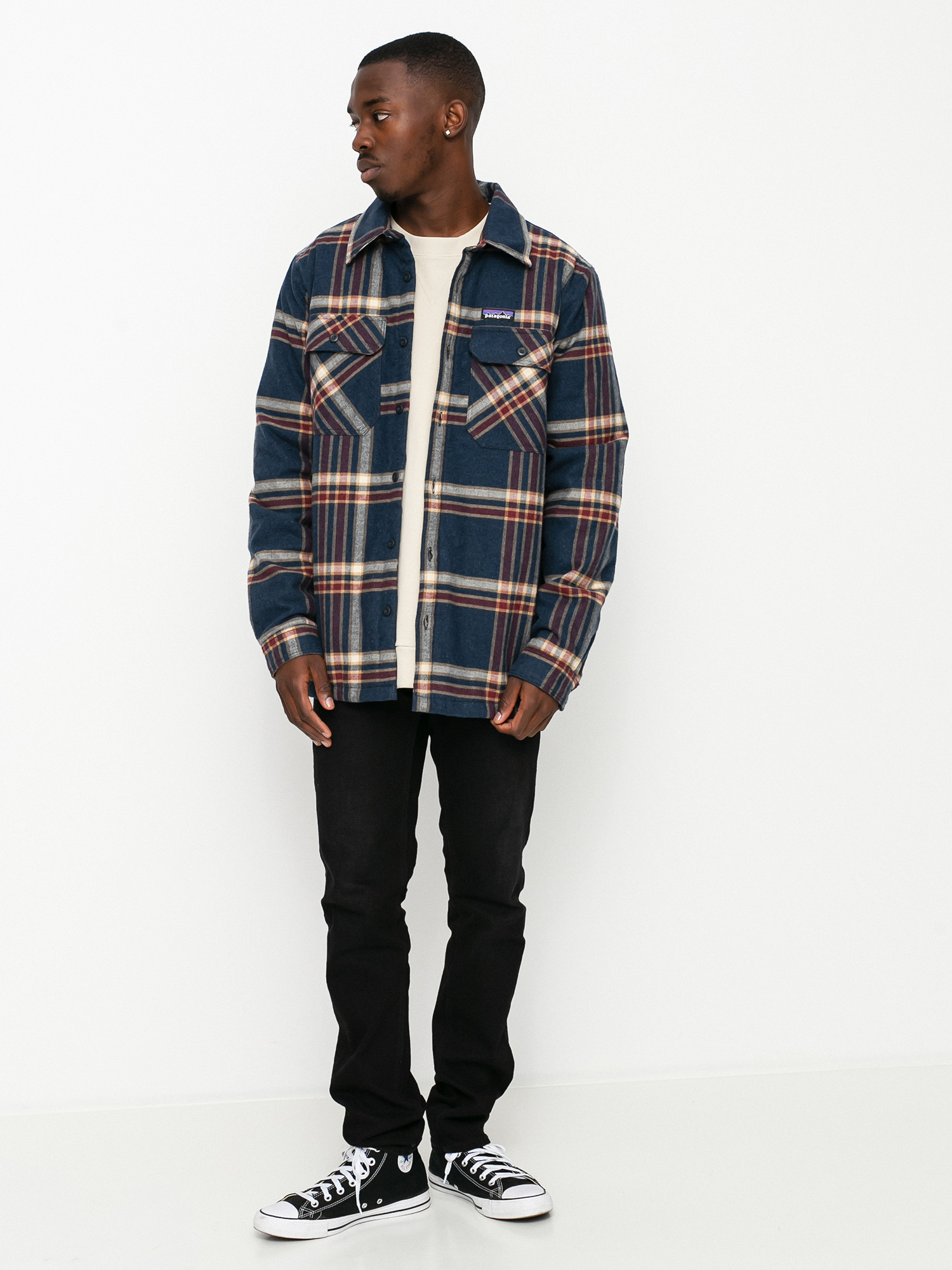 Kurtka Patagonia Insulated Organic Cotton Fjord Flannel (growlers plaid/smolder blue)