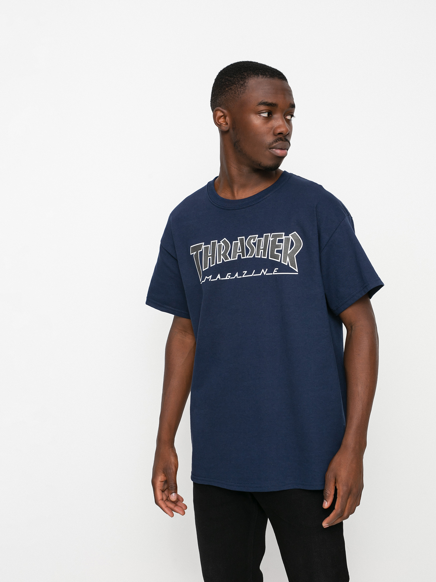 T-shirt Thrasher Outlined (navy/black)