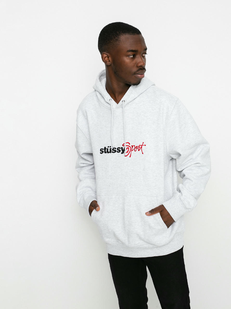 Bluza z kapturem Stussy Sport App. HD (ash heather)