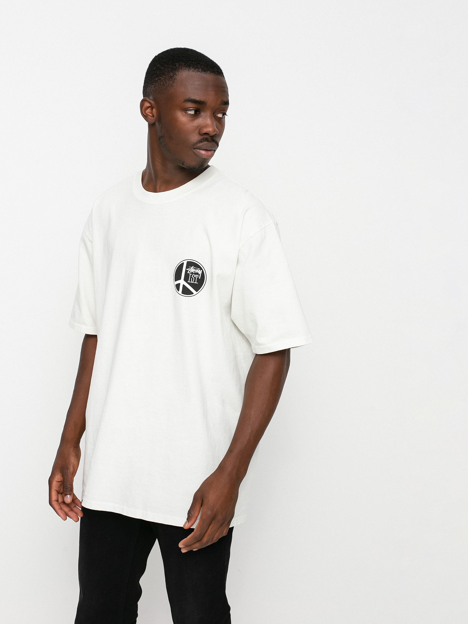 T-shirt Stussy Peace Dot Pig. Dyed (natural)
