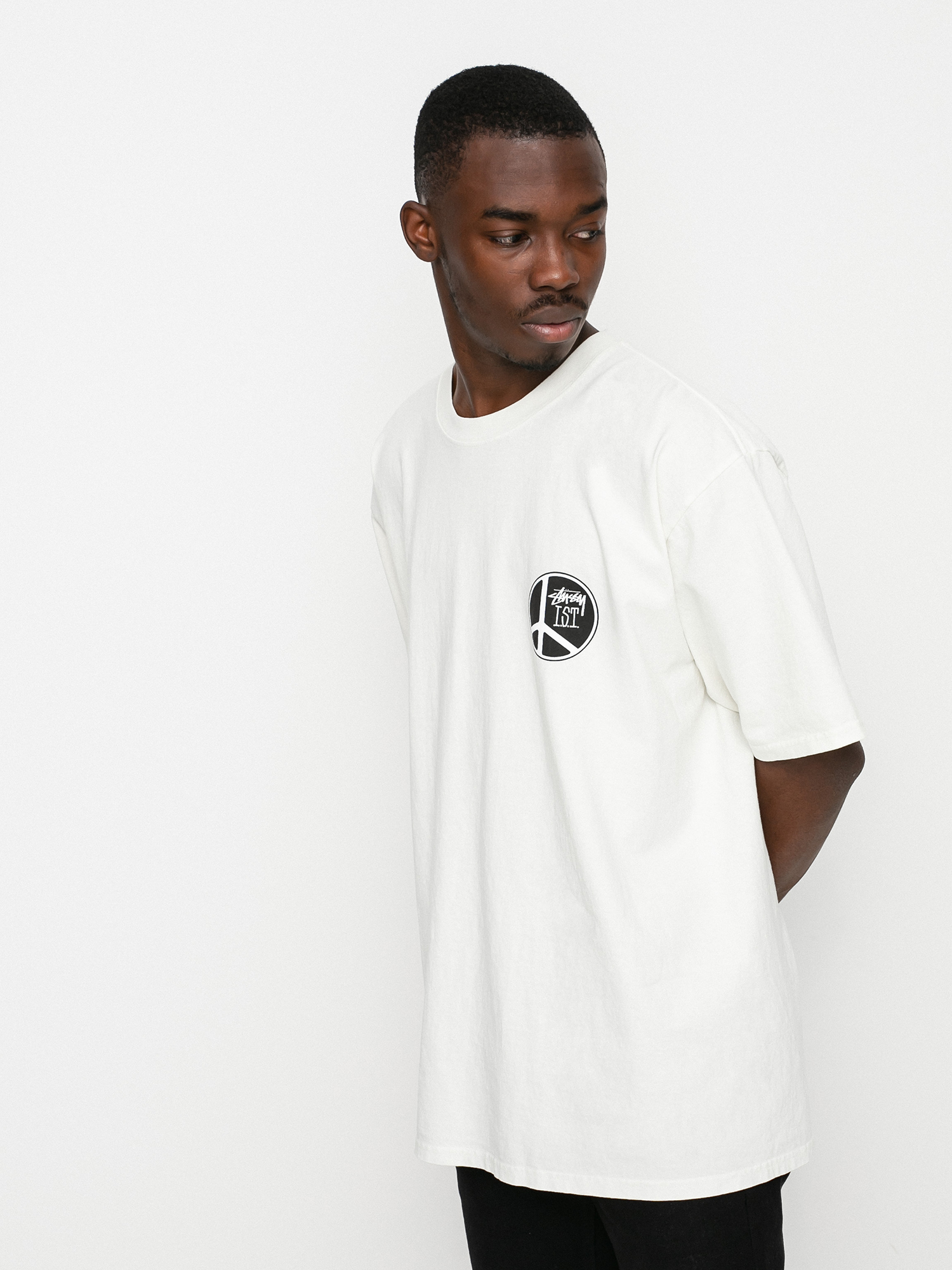 T-shirt Stussy Peace Dot Pig. Dyed (natural)