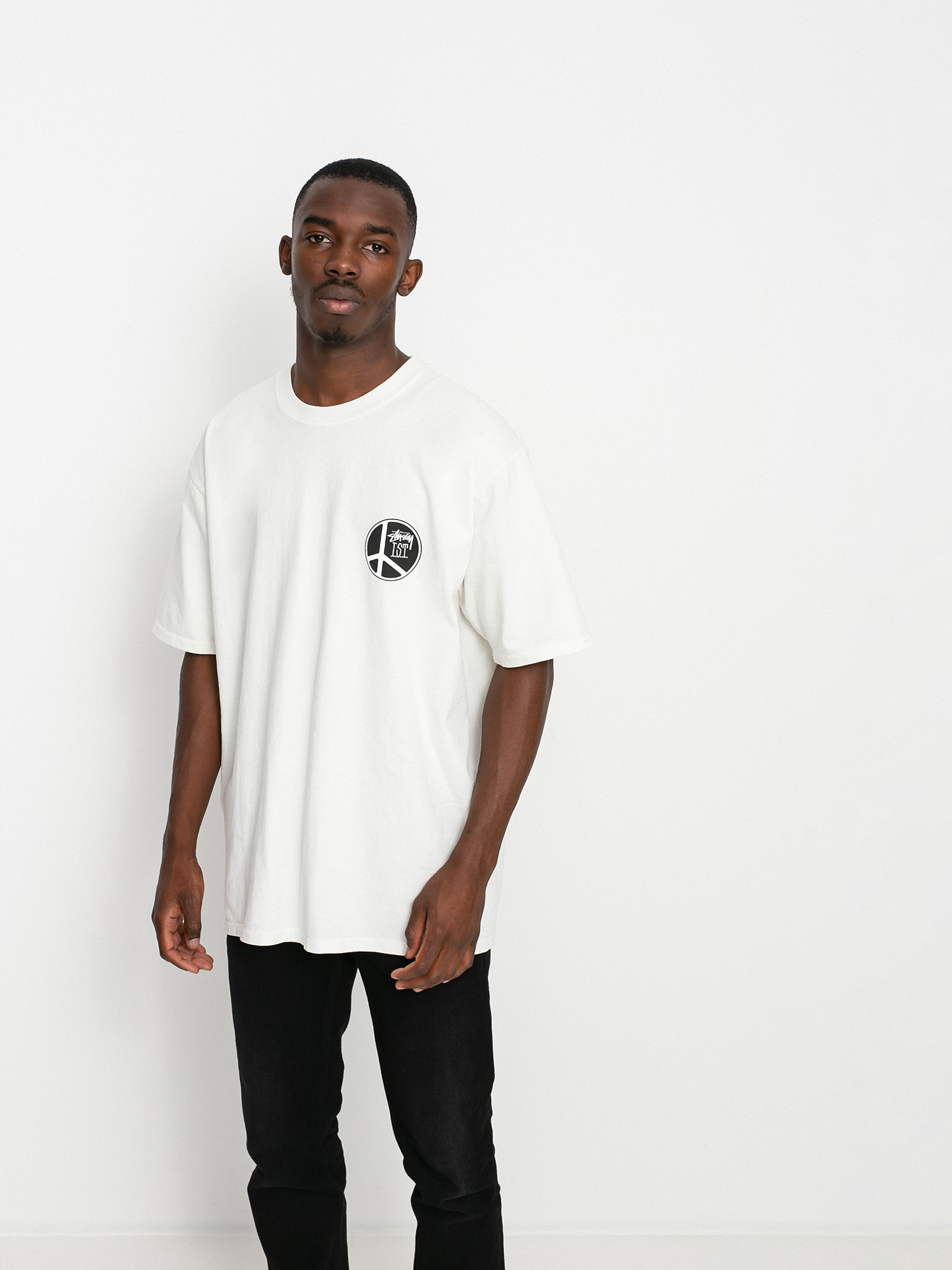 T-shirt Stussy Peace Dot Pig. Dyed (natural)