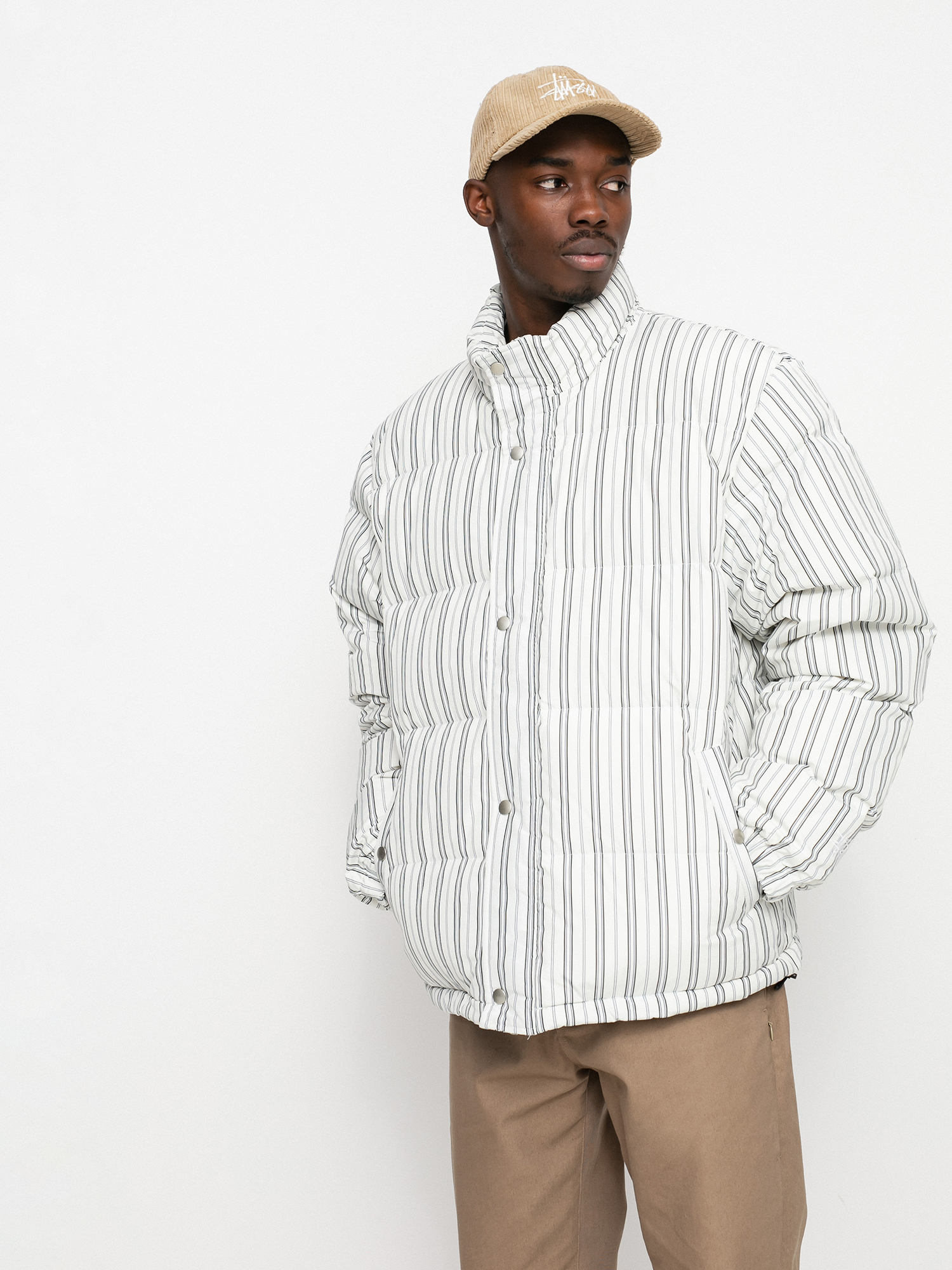 Kurtka Stussy Stripe Down Puffer (bone)