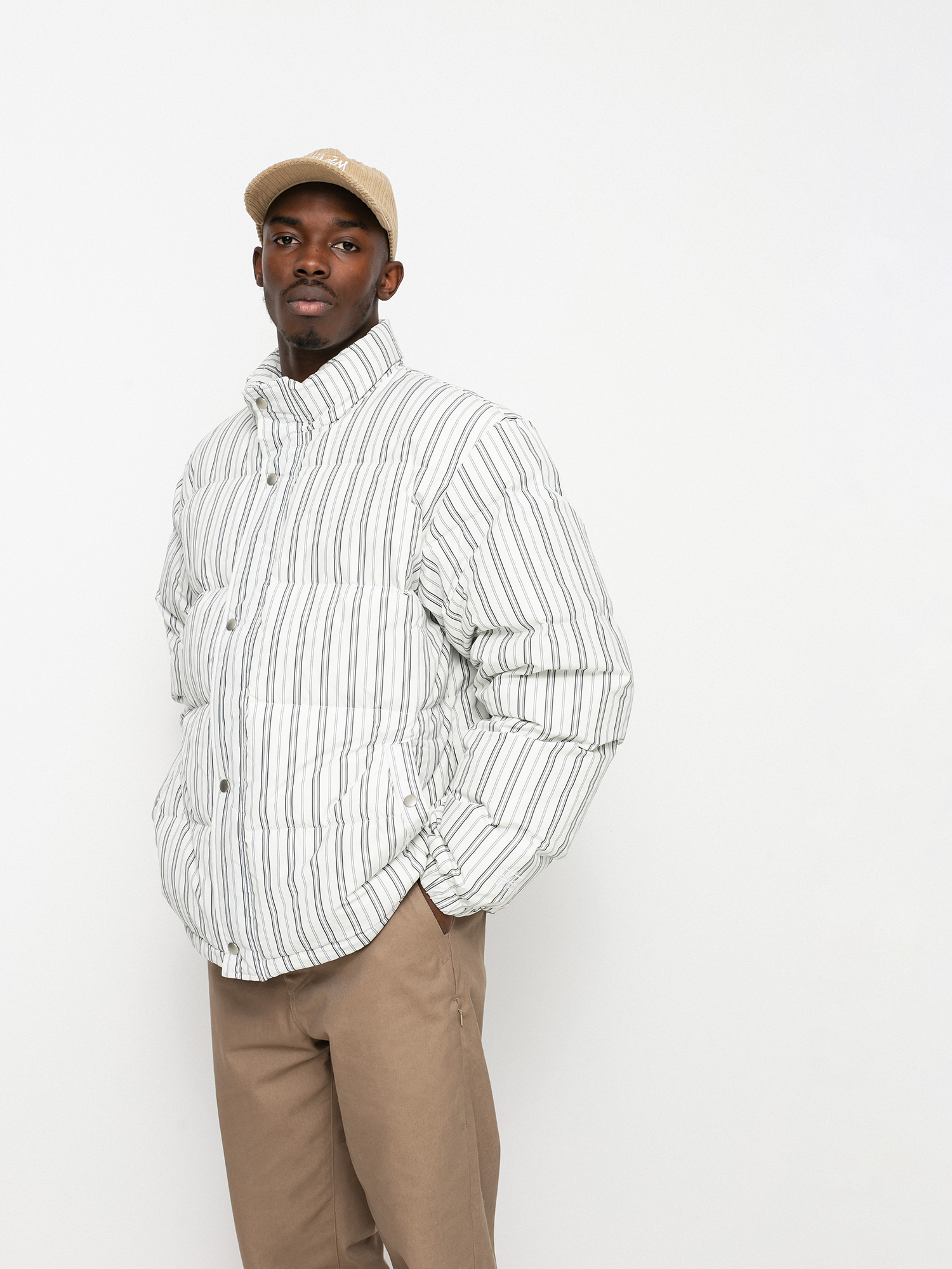 Kurtka Stussy Stripe Down Puffer (bone)