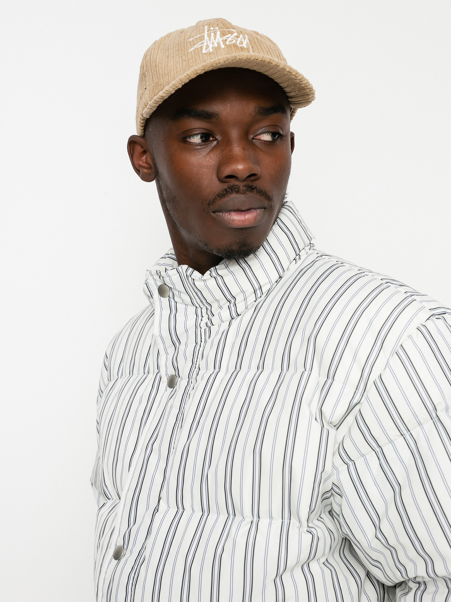 Kurtka Stussy Stripe Down Puffer (bone)