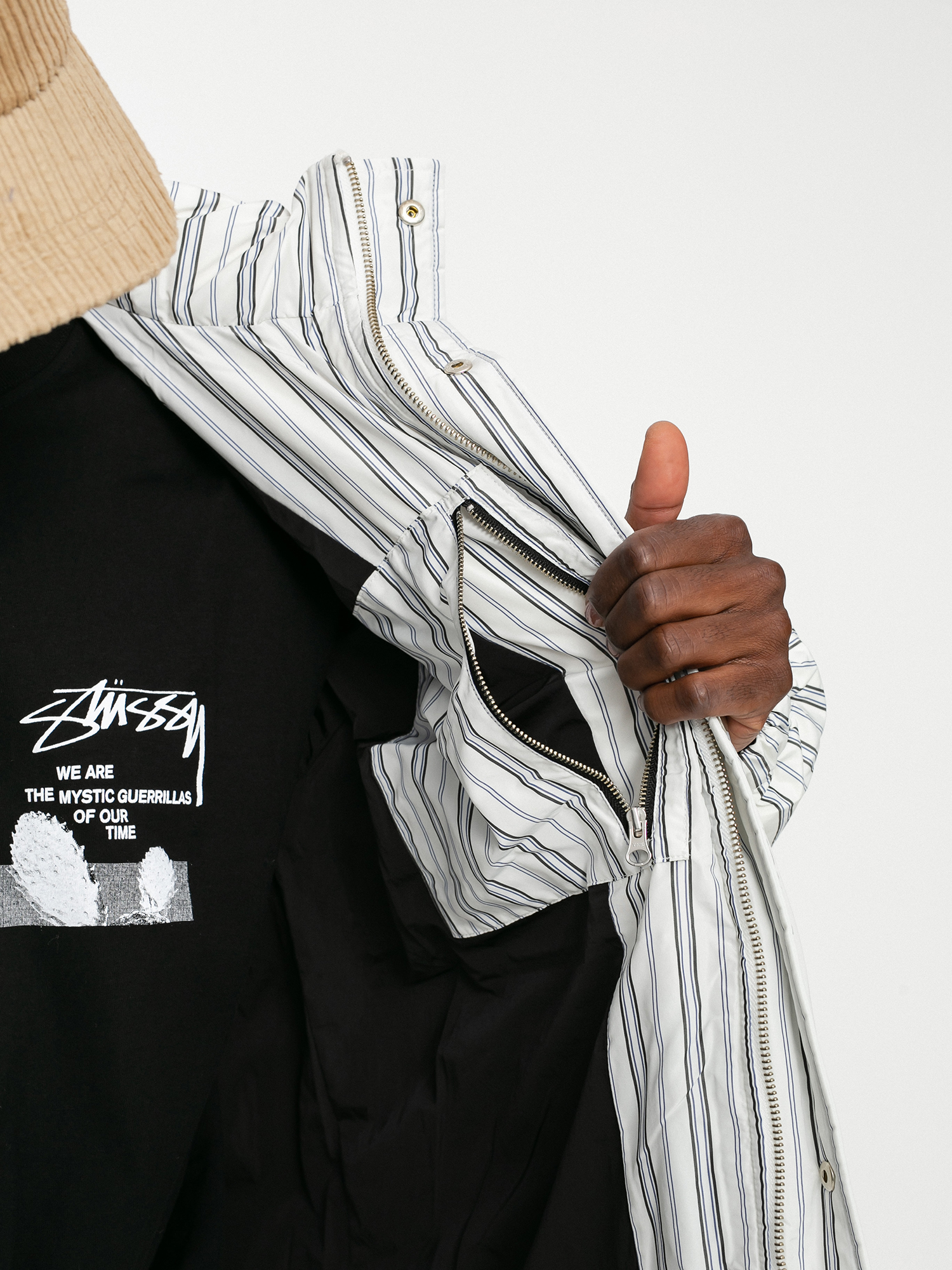 Kurtka Stussy Stripe Down Puffer (bone)