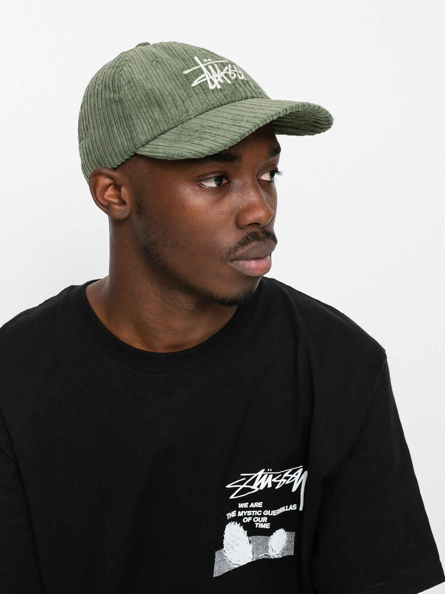 Czapka z daszkiem Stussy Corduroy Big Logo Low Pro (olive)