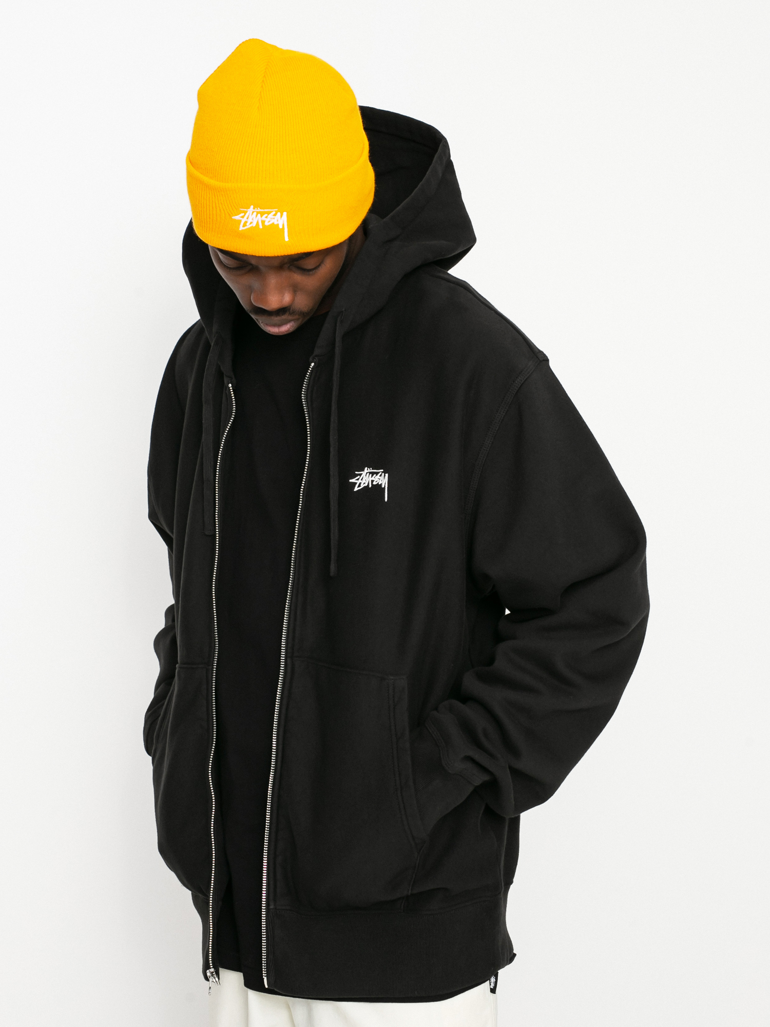 Bluza z kapturem Stussy Stock Logo ZHD (black)