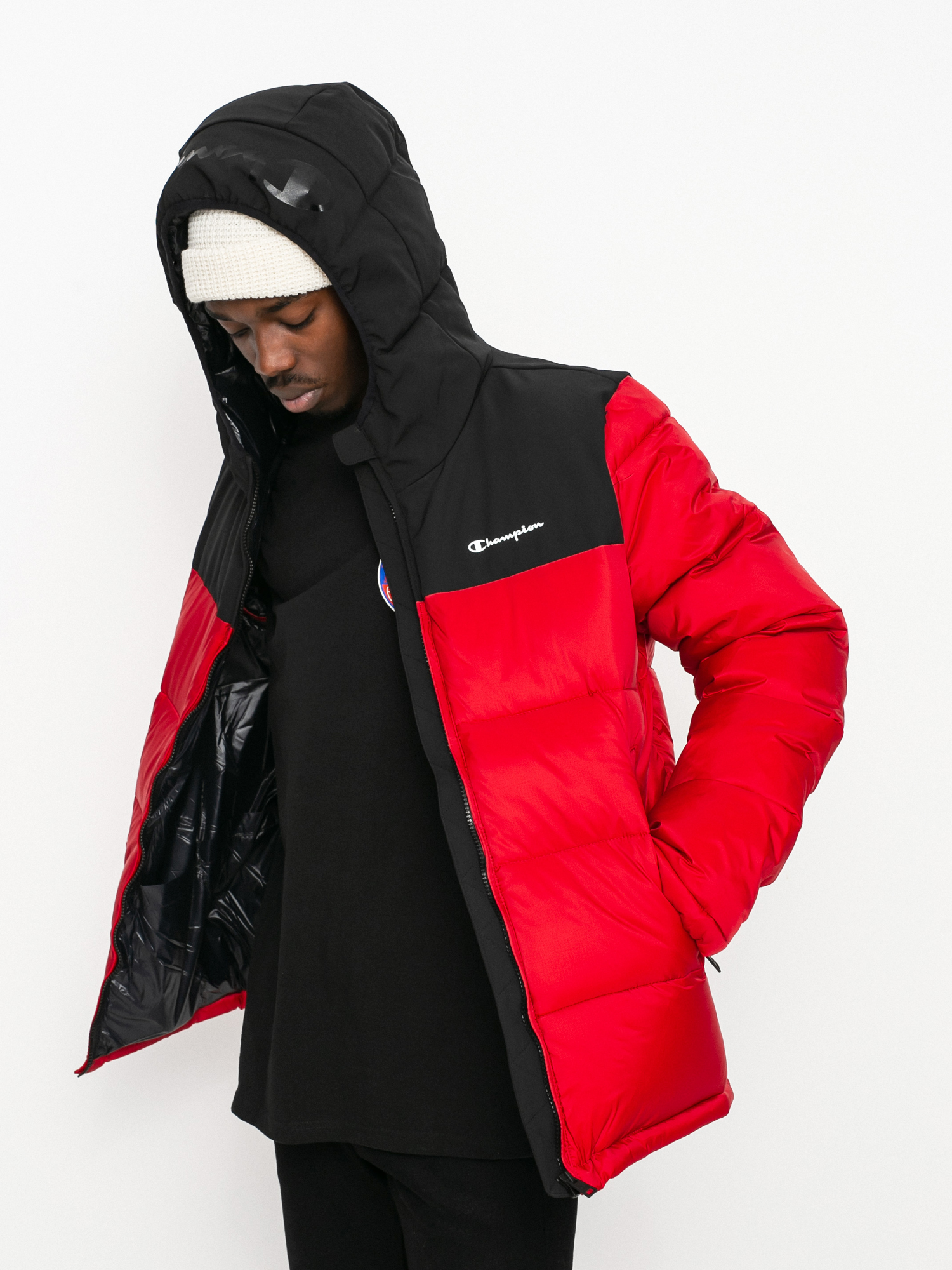 Kurtka Champion Legacy Hooded Jacket 216652 (htr/nbk)