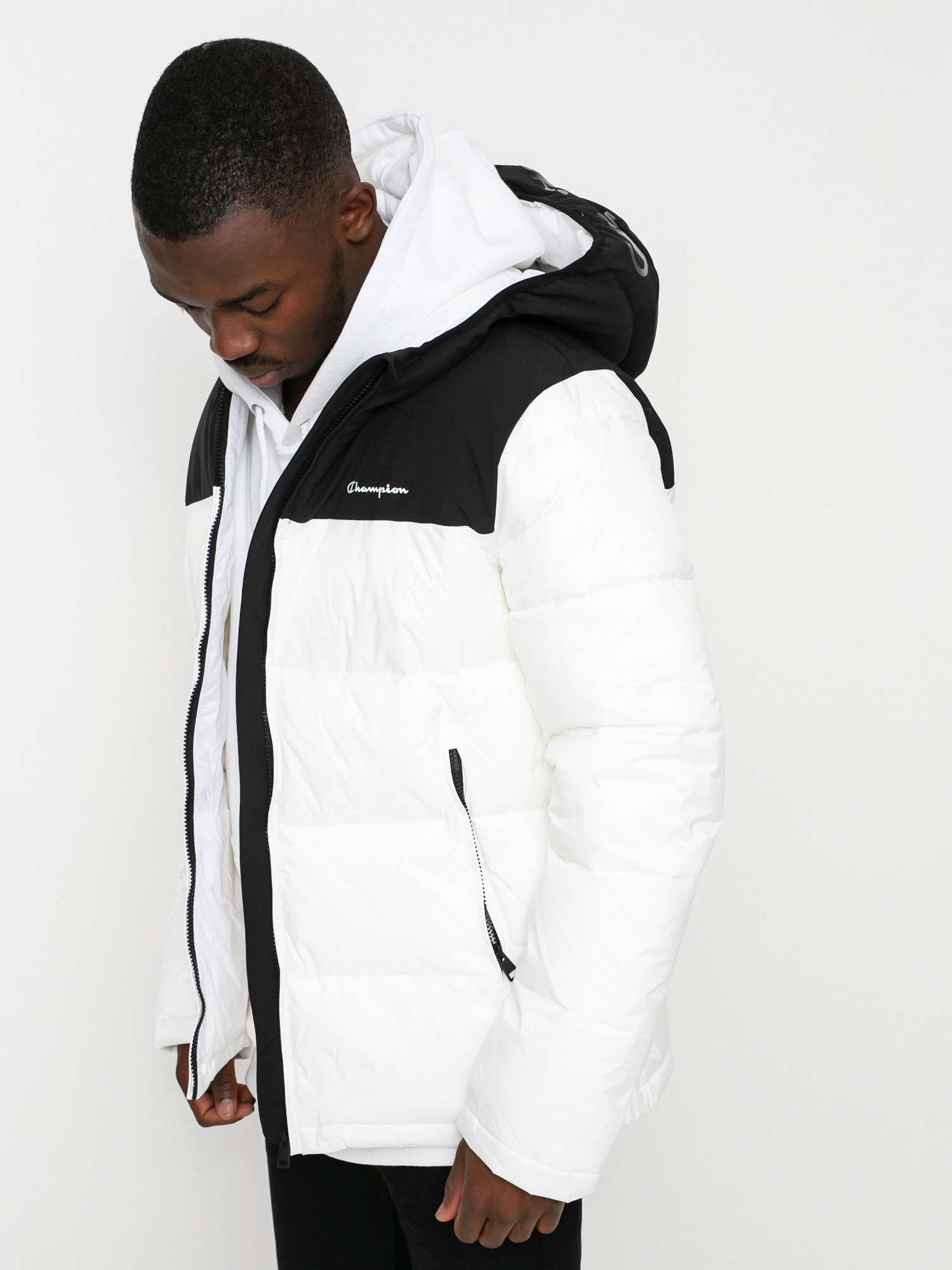Kurtka Champion Legacy Hooded Jacket 216652 (wht/nbk)