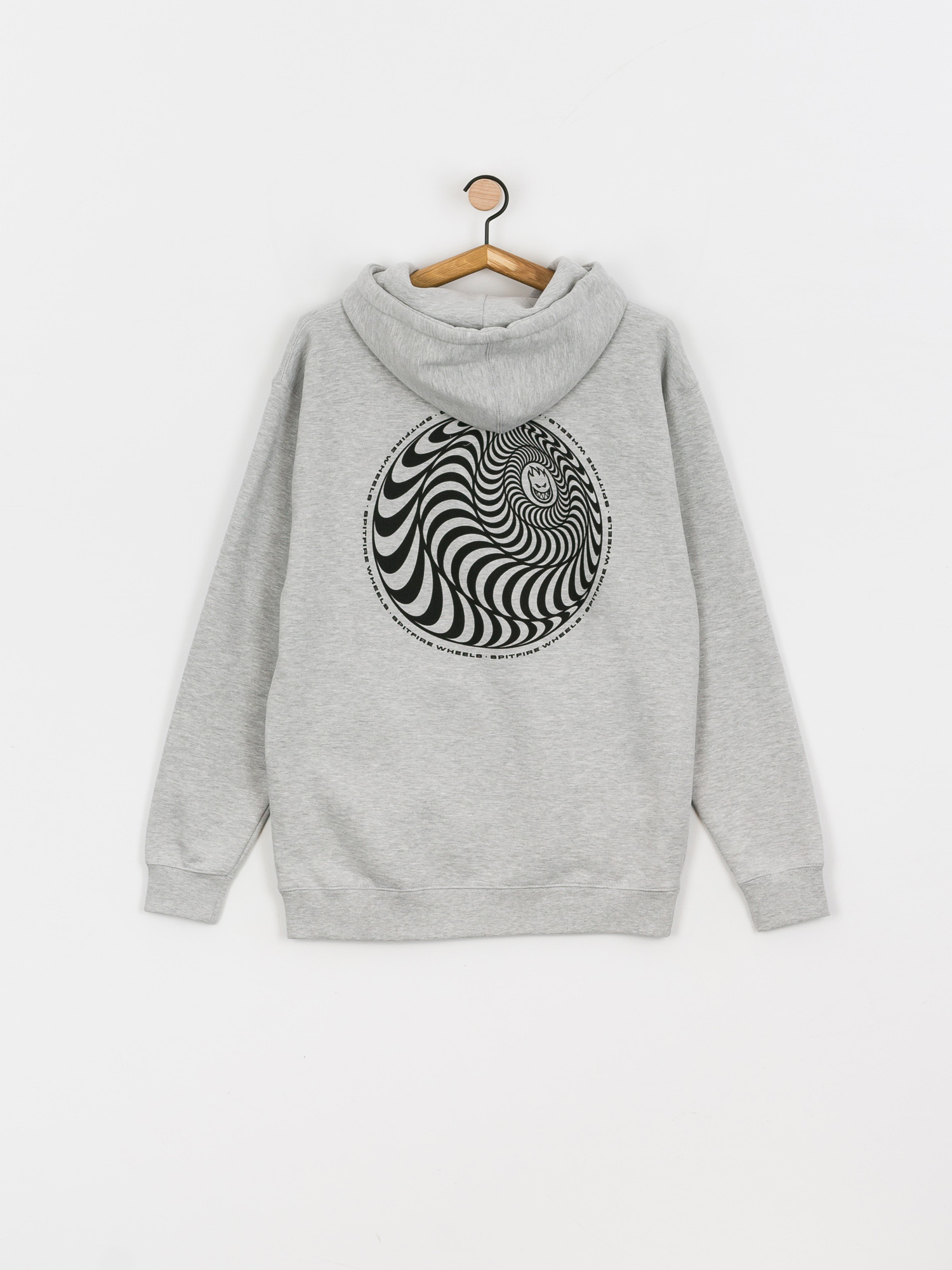 Bluza z kapturem Spitfire Skewed Classic HD (grey heather w/black prints)