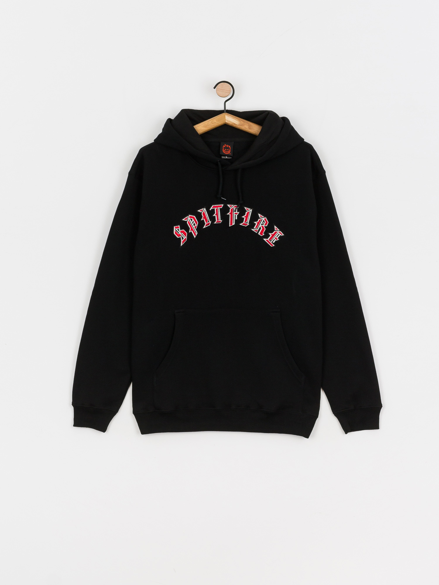 Bluza z kapturem Spitfire Old E HD (black w/red embroidery)