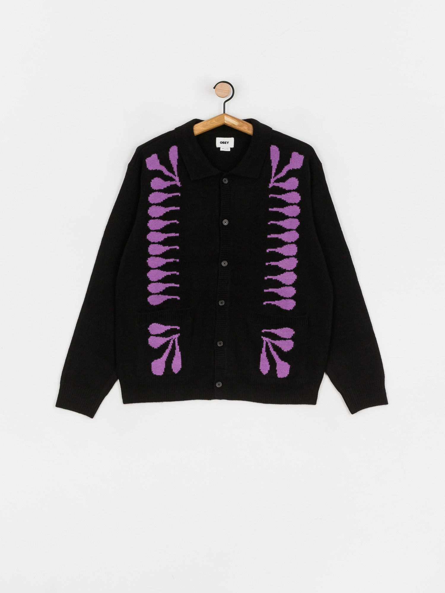 Sweter OBEY Souvenirs Cardigan (black multi)