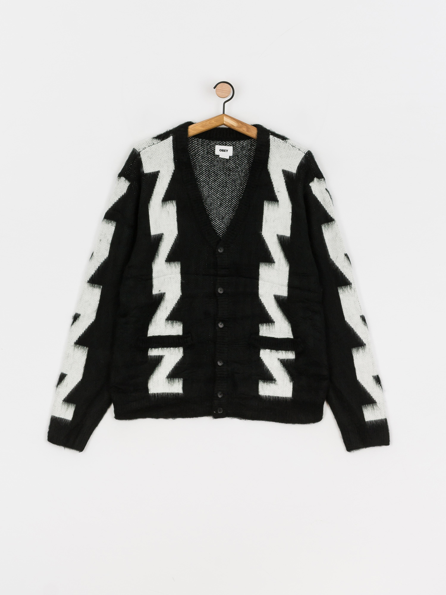 Sweter OBEY Dexter Cardigan (black multi)