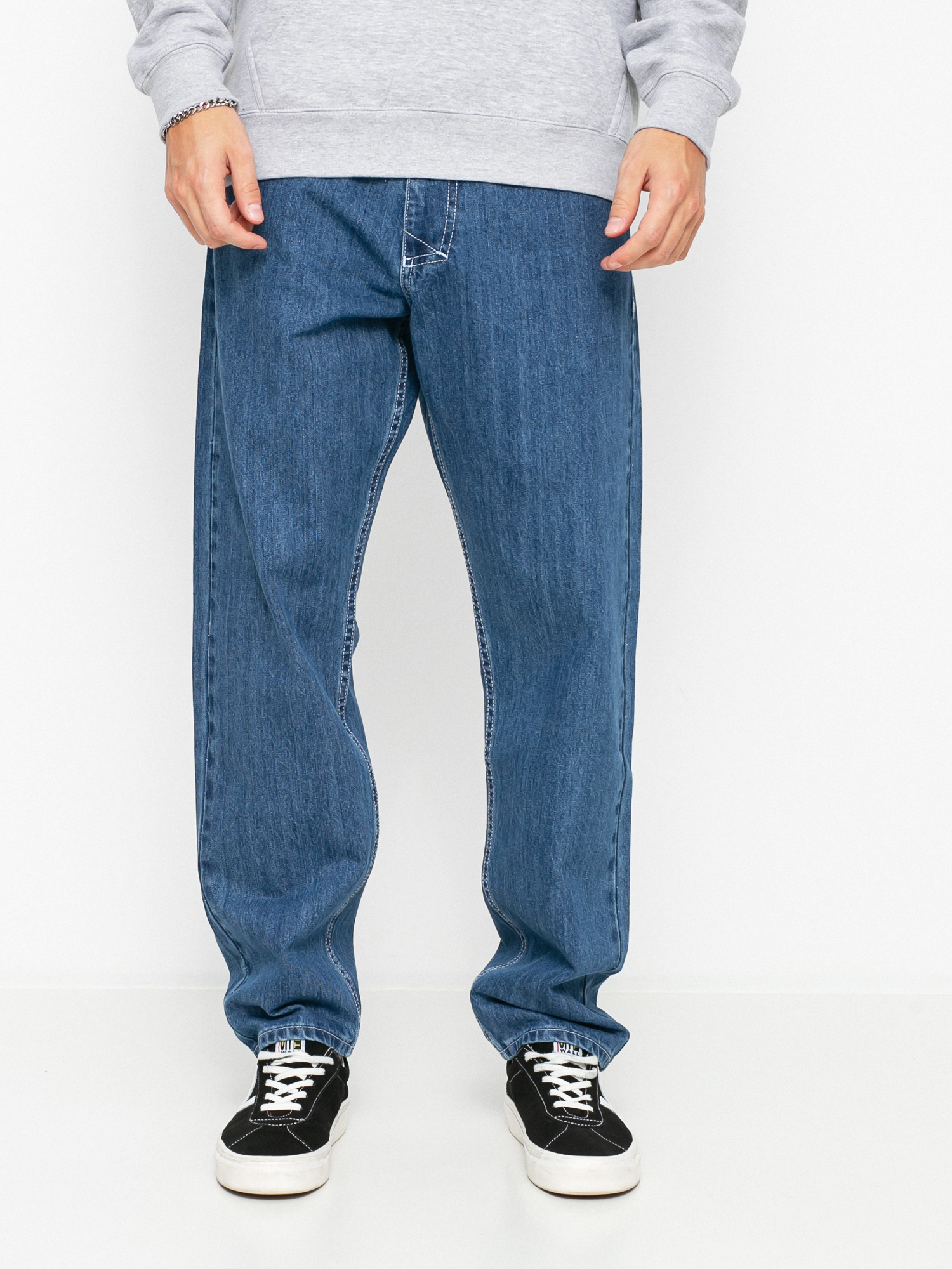 Spodnie MassDnm Craft Jeans Baggy Fit (medium blue stone wash)