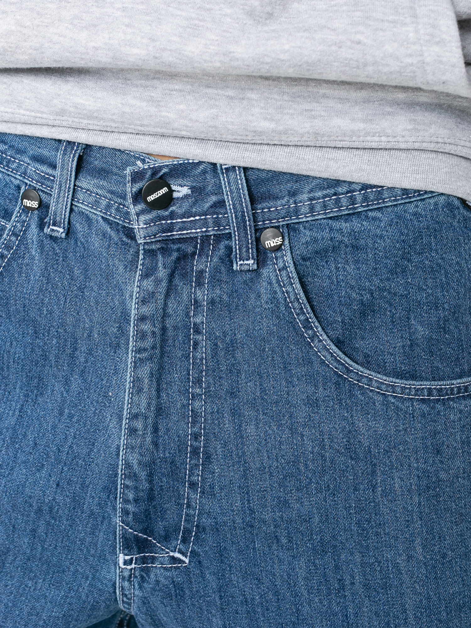 Spodnie MassDnm Craft Jeans Baggy Fit (medium blue stone wash)