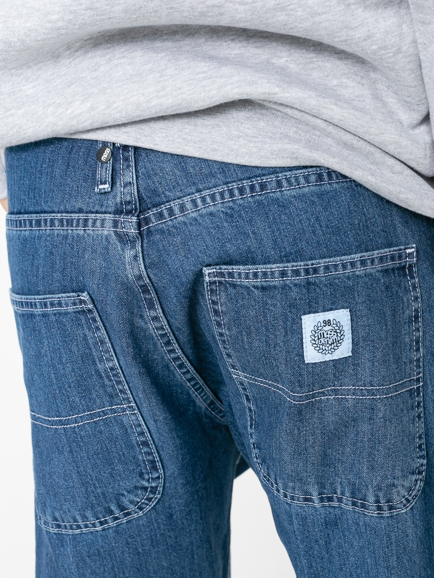 Spodnie MassDnm Craft Jeans Baggy Fit (medium blue stone wash)