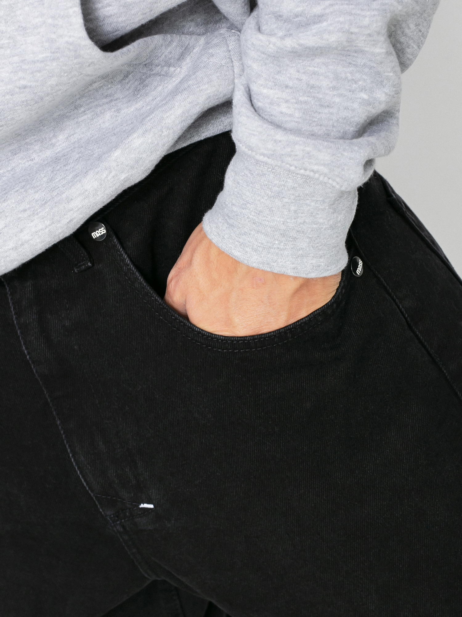 Spodnie MassDnm Slang Jeans Baggi Fit (black stone wash)