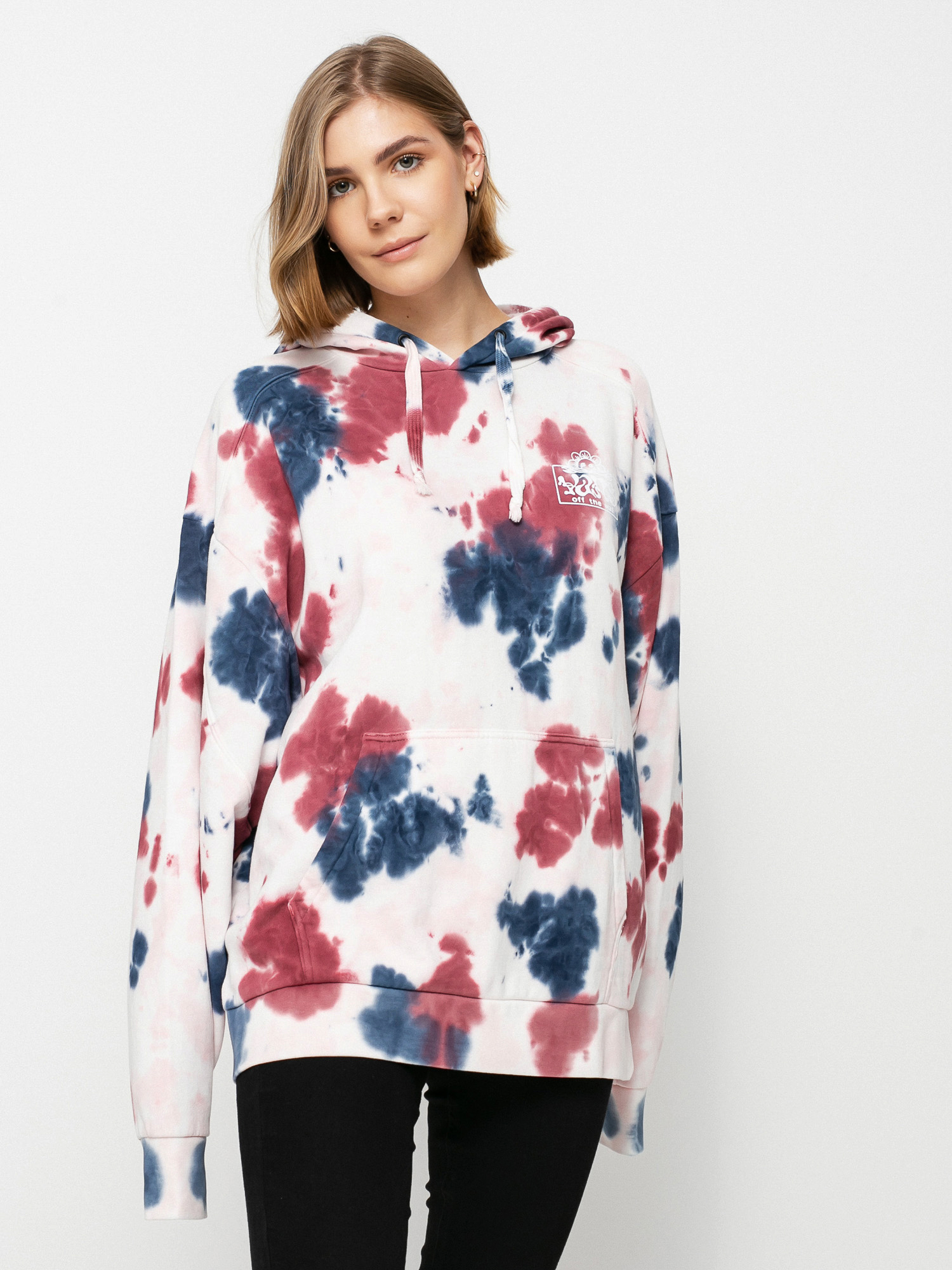 Bluza z kapturem Vans Mascy Grunge Wash HD Wmn (pomegranate)