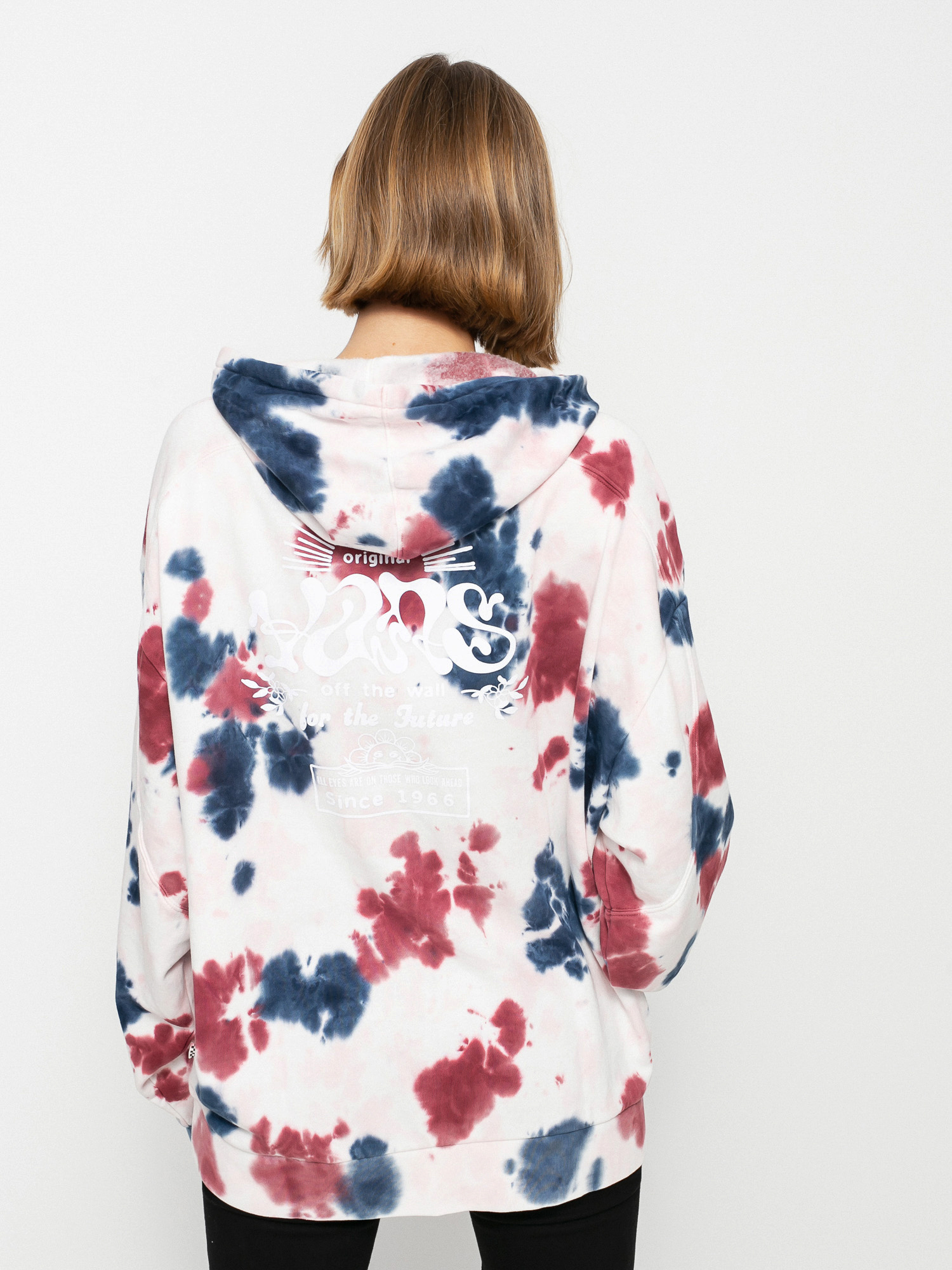 Bluza z kapturem Vans Mascy Grunge Wash HD Wmn (pomegranate)