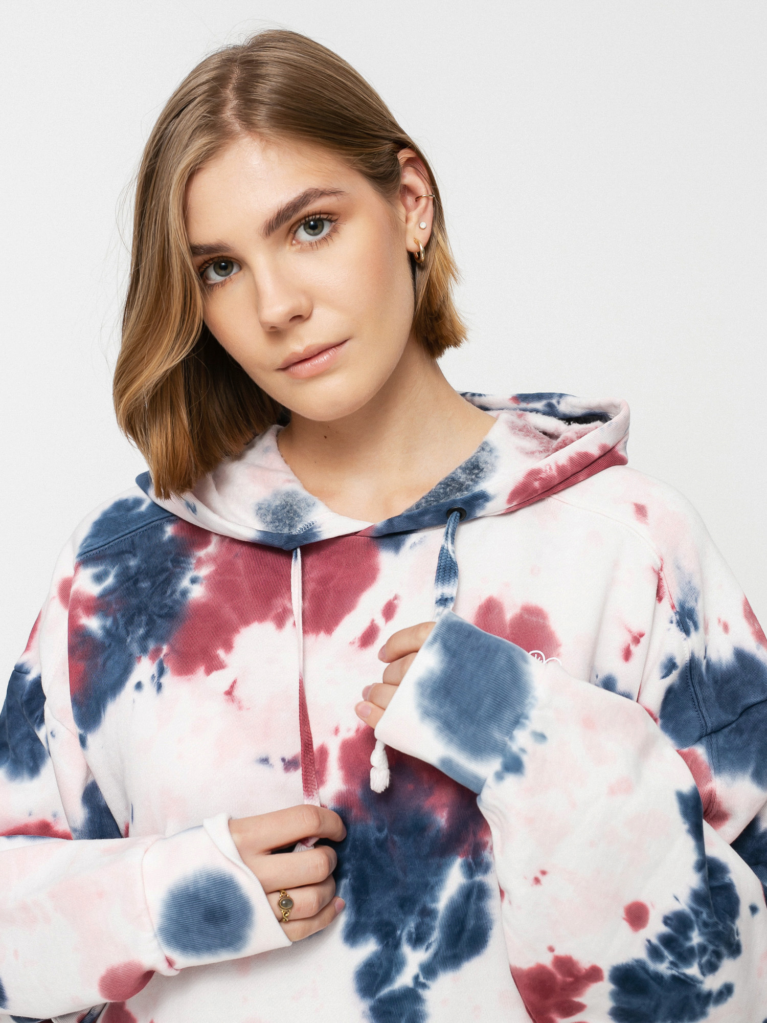 Bluza z kapturem Vans Mascy Grunge Wash HD Wmn (pomegranate)