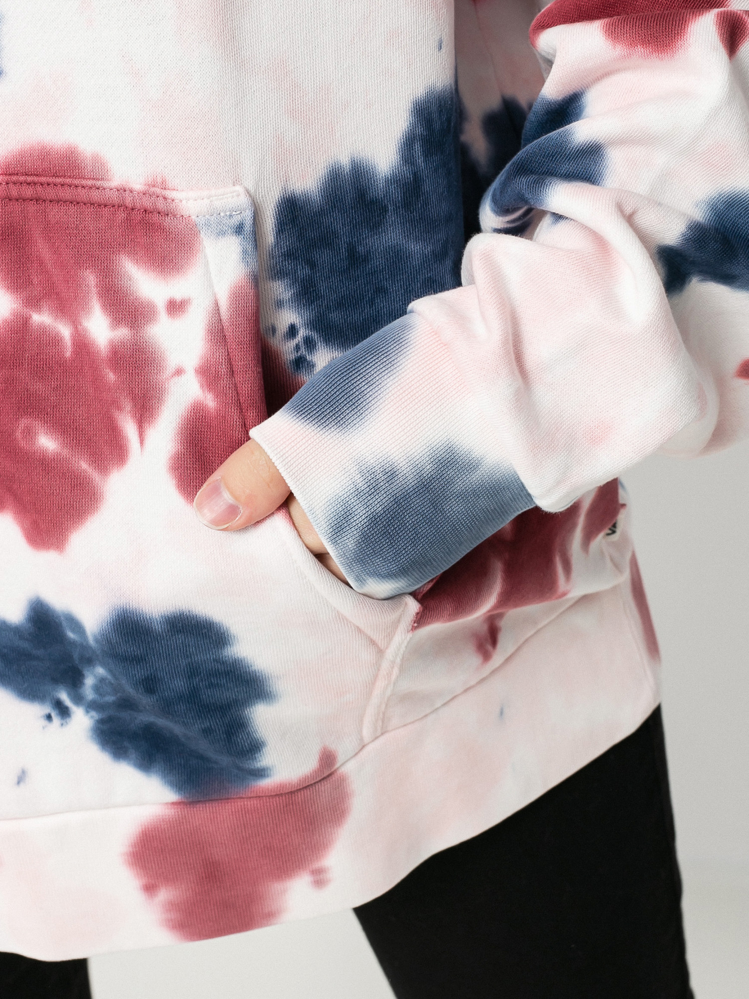 Bluza z kapturem Vans Mascy Grunge Wash HD Wmn (pomegranate)