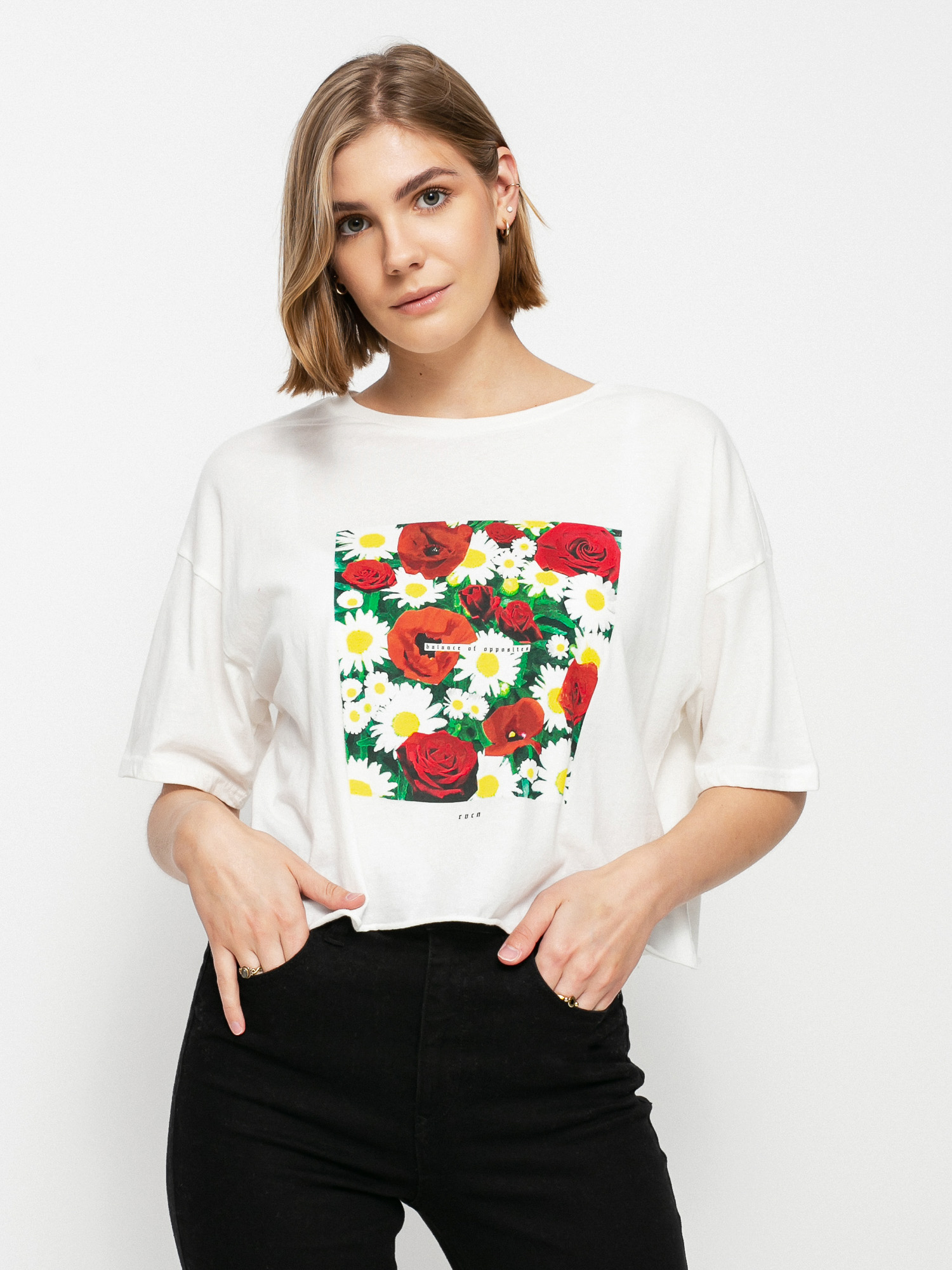 T-shirt RVCA Super Bloom Bf Crop Wmn (vintage white)