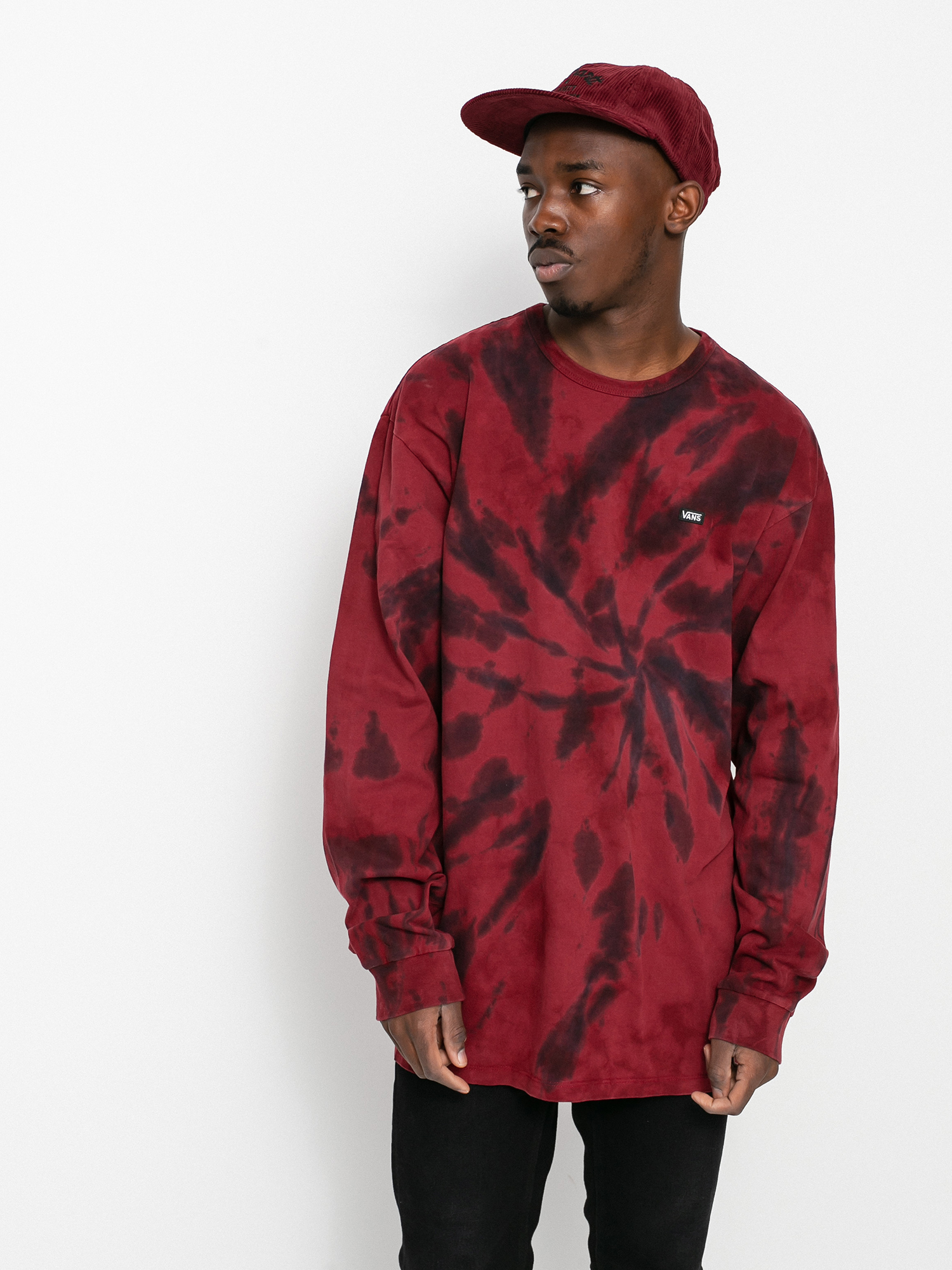 Longsleeve Vans Off The Wall Classic Spirl Tie Dye (pomegranate/black)