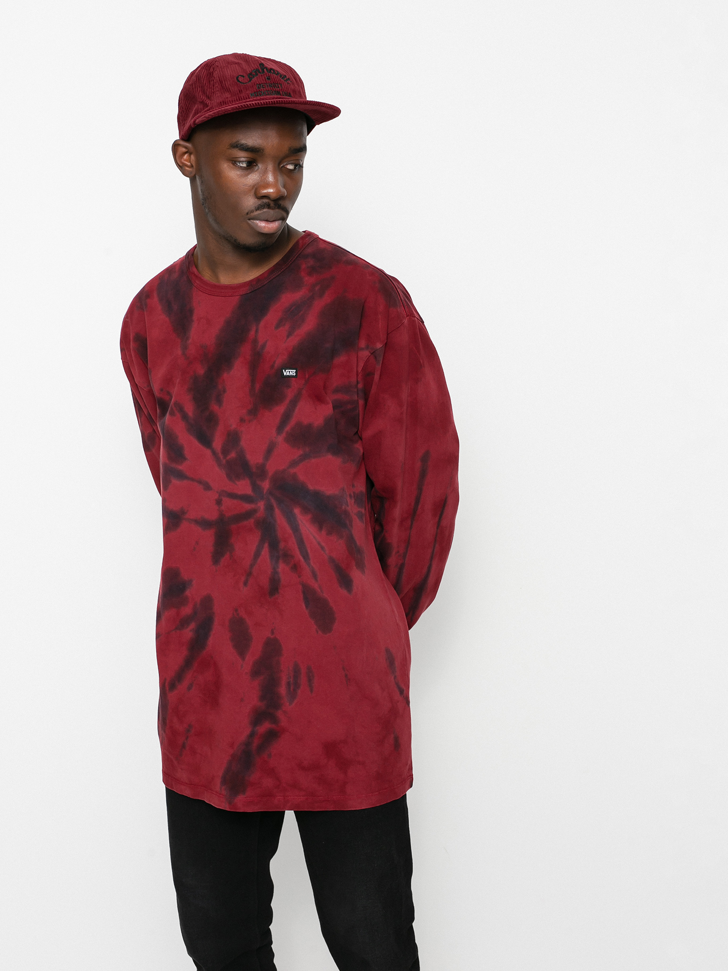 Longsleeve Vans Off The Wall Classic Spirl Tie Dye (pomegranate/black)
