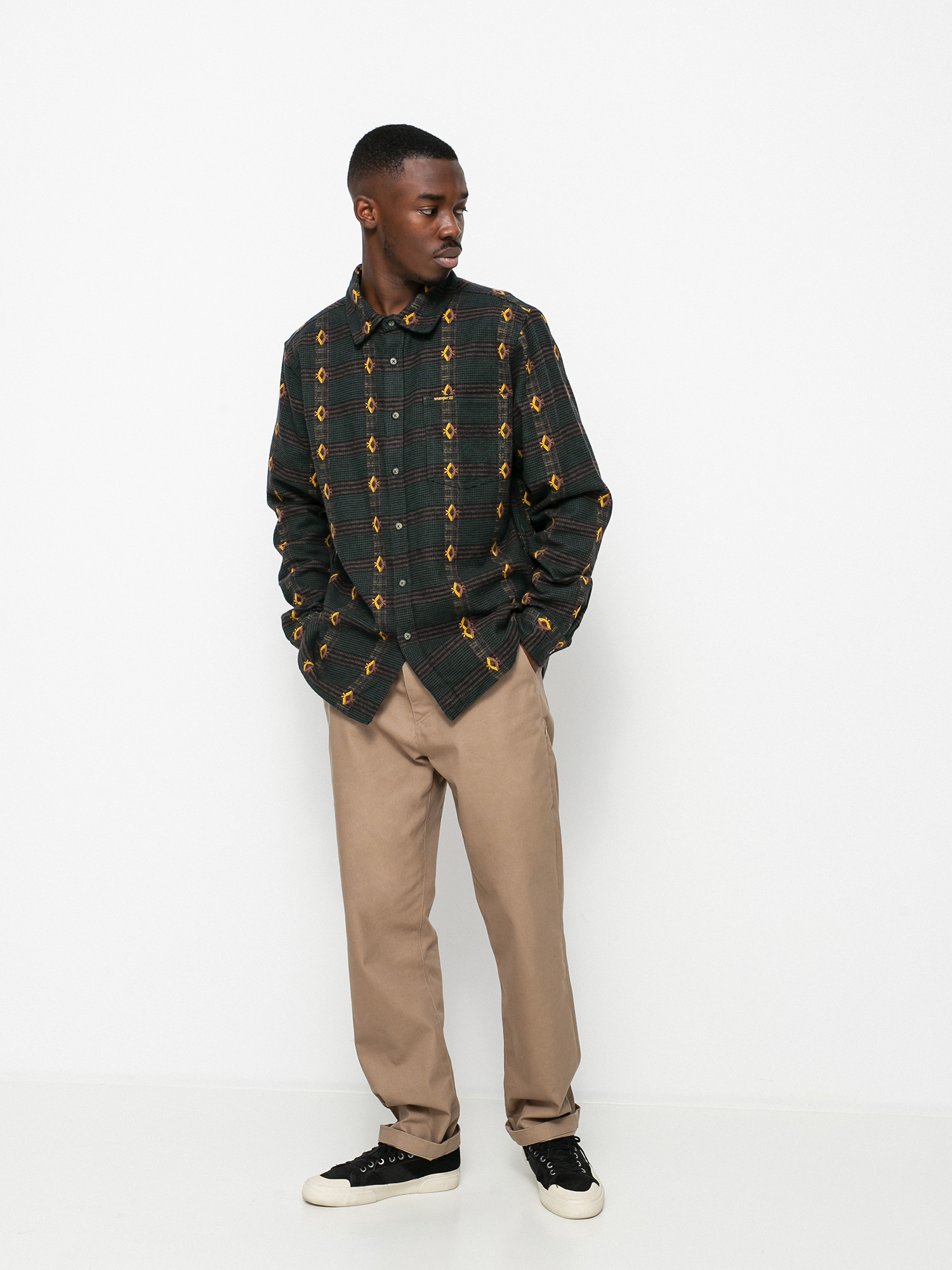 Koszula Billabong X Wrangler Knox Jacquard Plaid (bottle green)