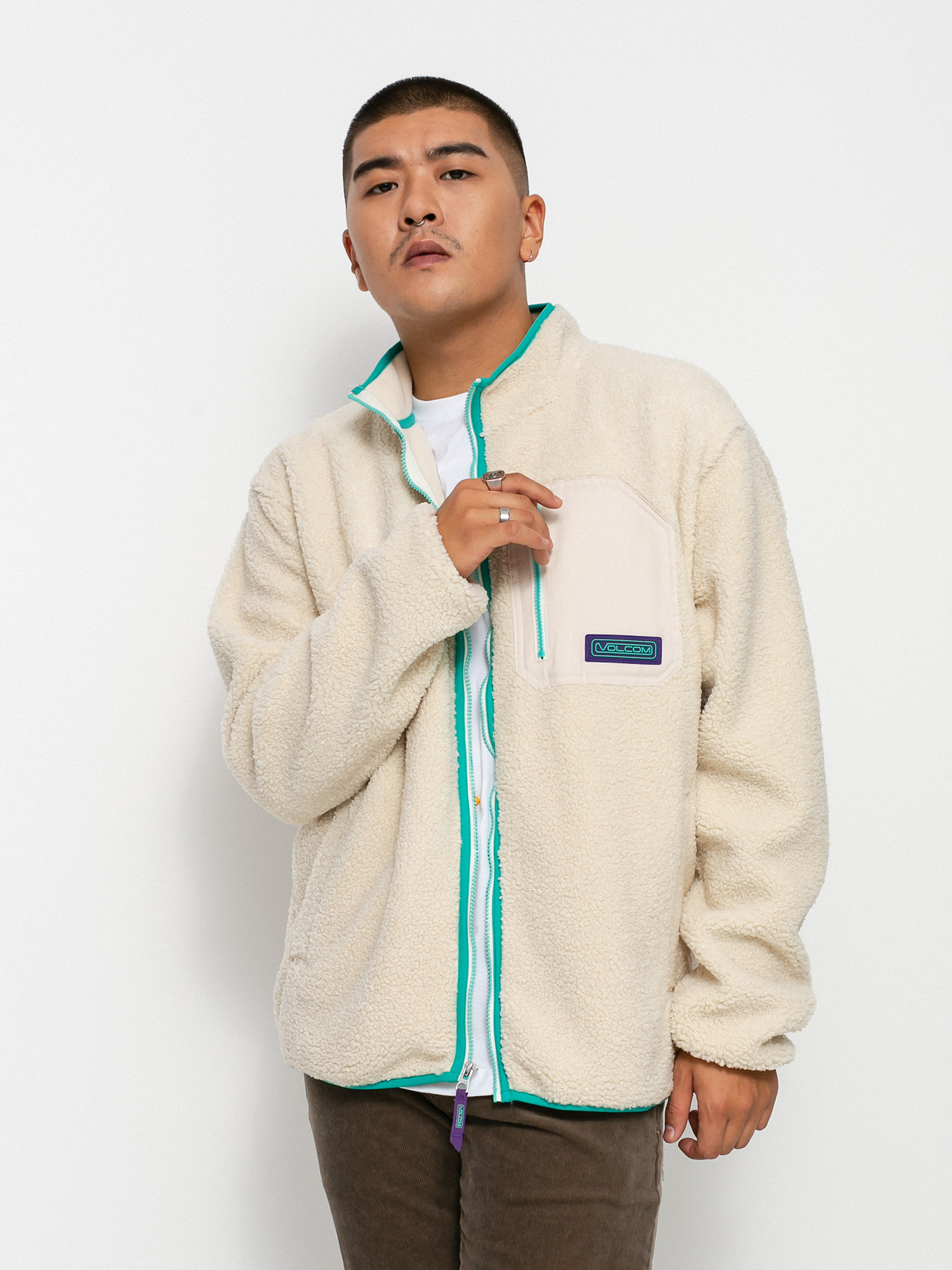Bluza Volcom Muzzer Fuzzar Zip (whitecap grey)