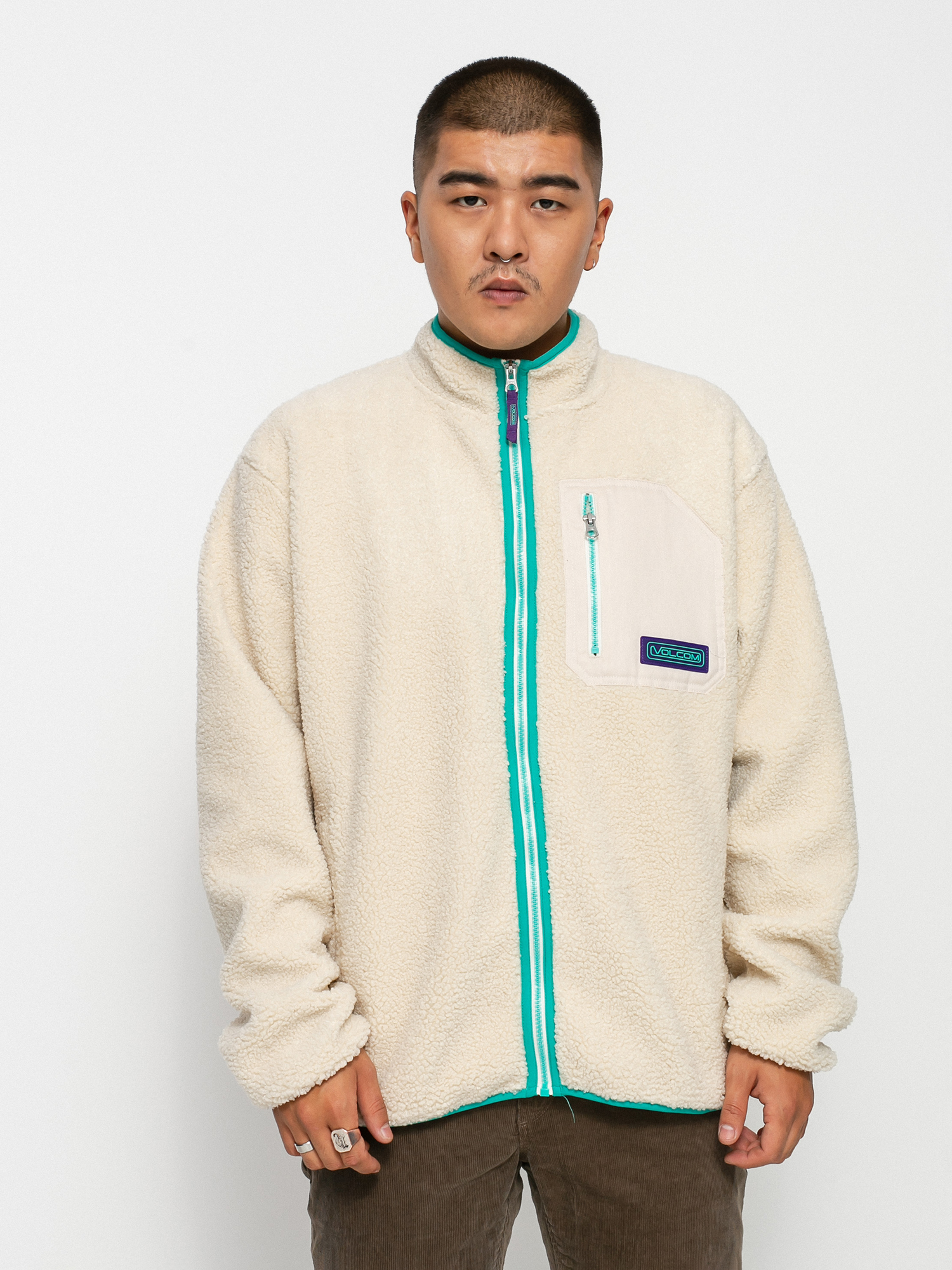 Bluza Volcom Muzzer Fuzzar Zip (whitecap grey)