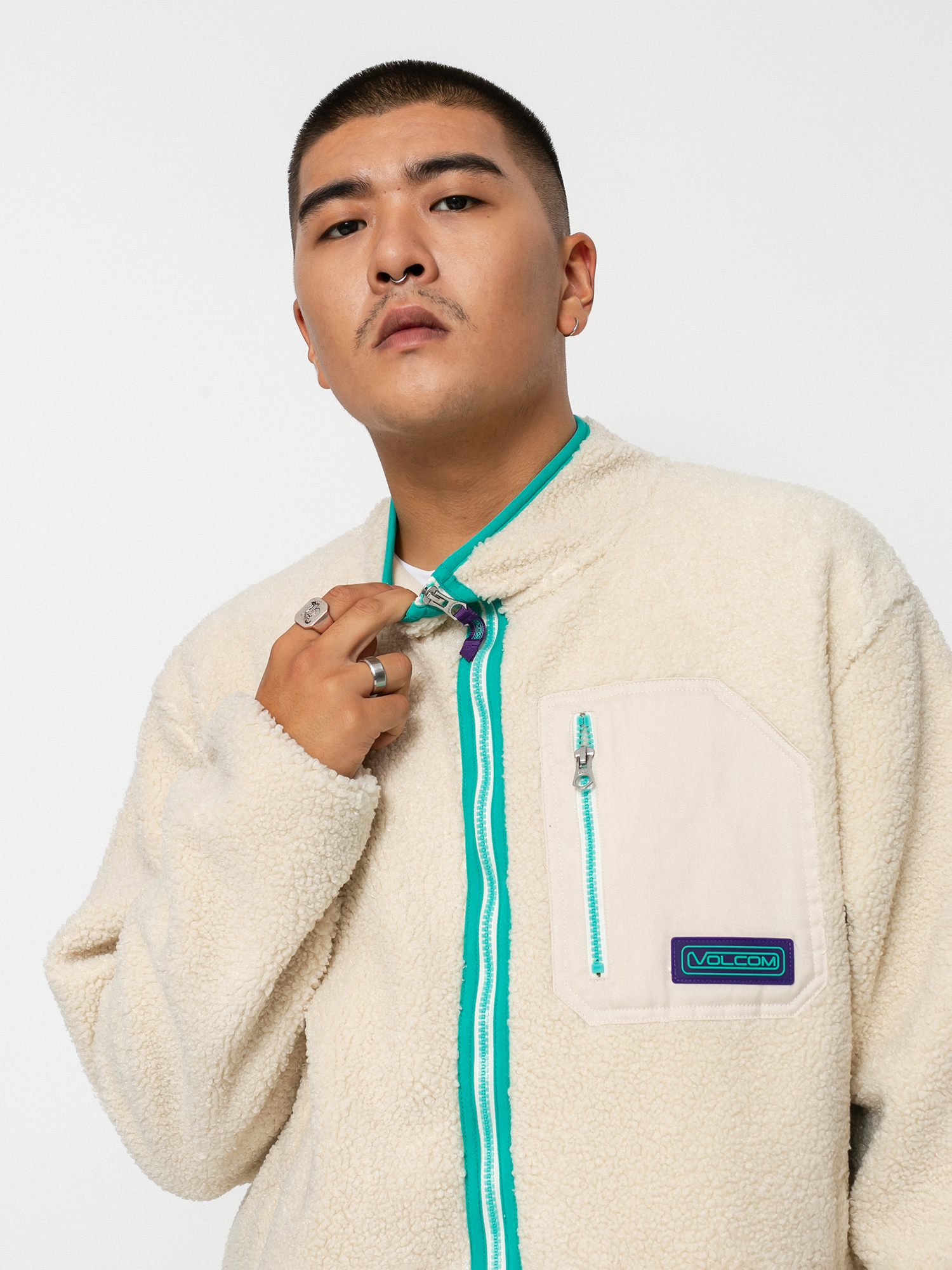 Bluza Volcom Muzzer Fuzzar Zip (whitecap grey)