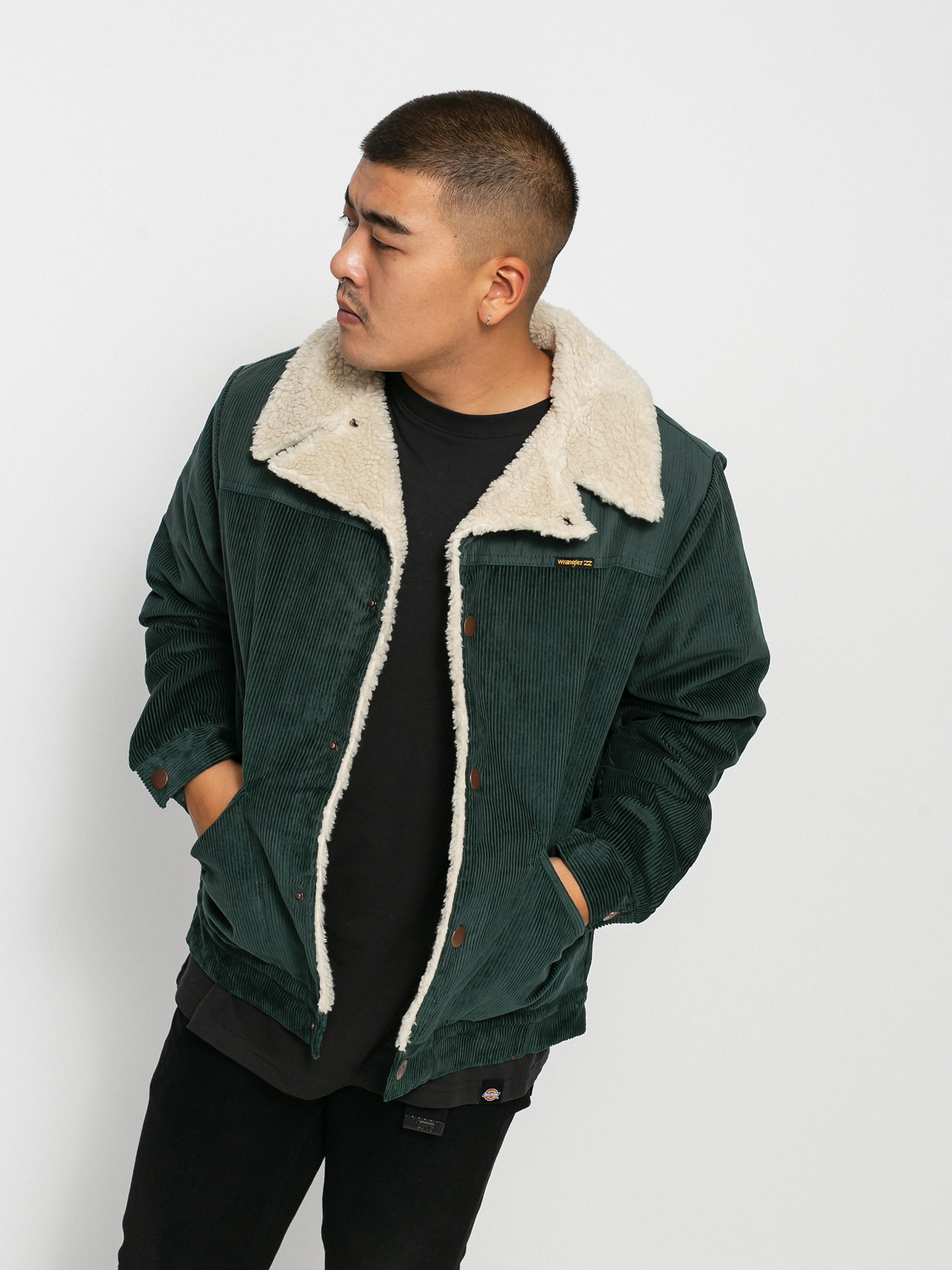 Kurtka Billabong X Wrangler Range Cord Sherpa (bottle green)
